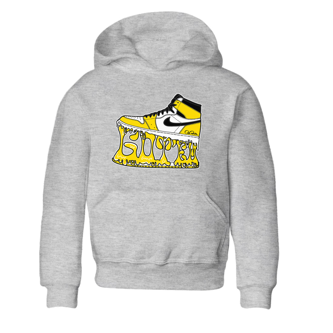 1s Yellow Ochre shirt to match jordans Shoe Stuck sneaker tees streetwear brand Air Jordan 1 Yellow Ochre Drip Gear Zone Brand baby toddler Heather Grey 2 cotton Shirt
