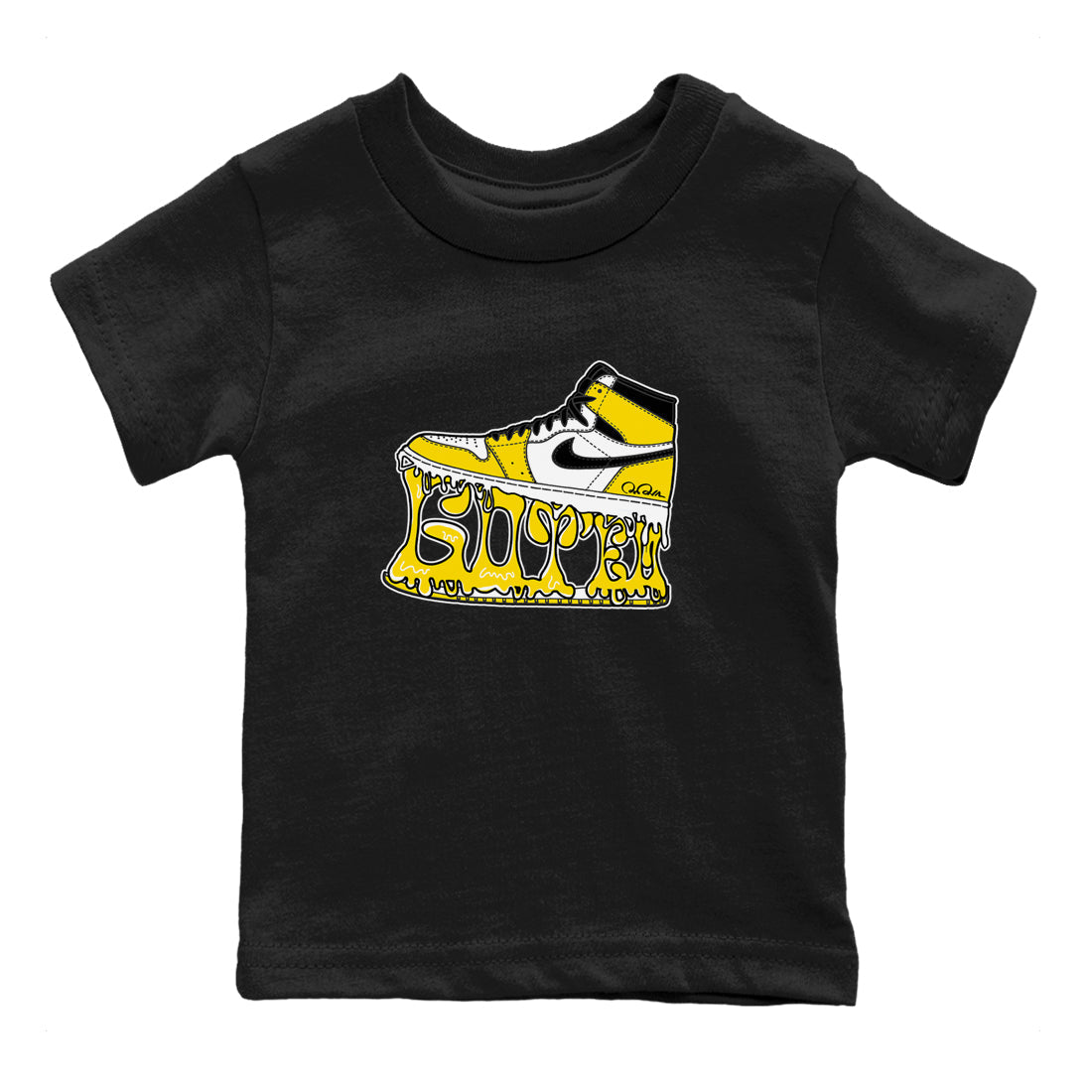 1s Yellow Ochre shirt to match jordans Shoe Stuck sneaker tees streetwear brand Air Jordan 1 Yellow Ochre Drip Gear Zone Brand baby toddler Black 2 cotton Shirt