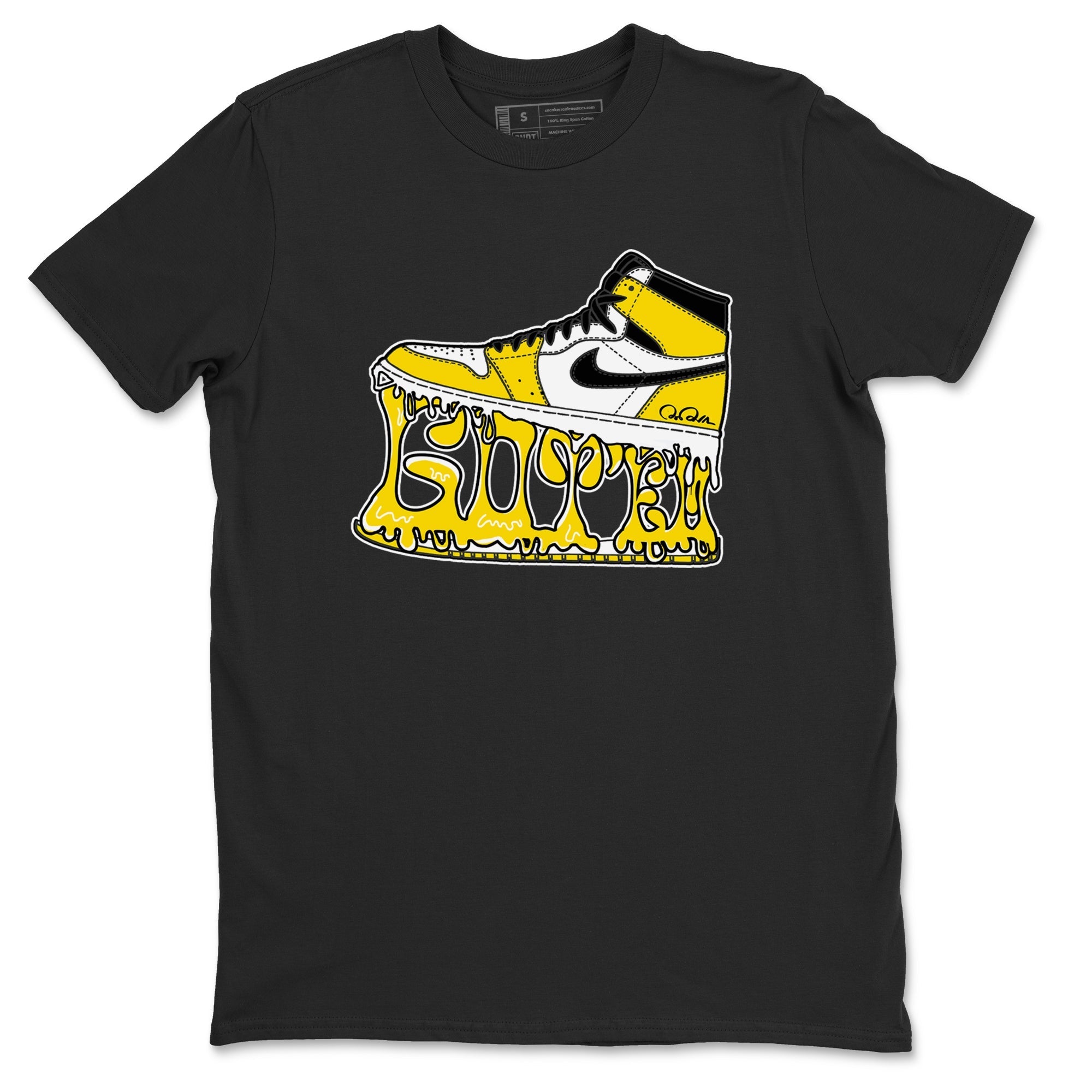 1s Yellow Ochre shirt to match jordans Shoe Stuck sneaker tees streetwear brand Air Jordan 1 Yellow Ochre Drip Gear Zone Brand unisex cotton Black 2 crew neck shirt