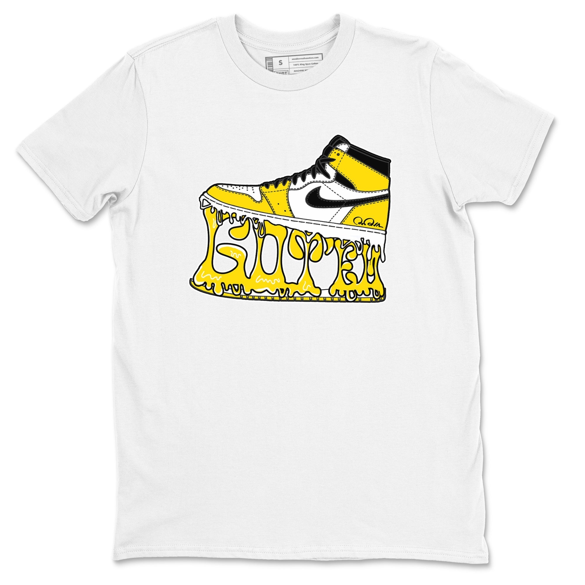 1s Yellow Ochre shirt to match jordans Shoe Stuck sneaker tees streetwear brand Air Jordan 1 Yellow Ochre Drip Gear Zone Brand unisex cotton White 2 crew neck shirt