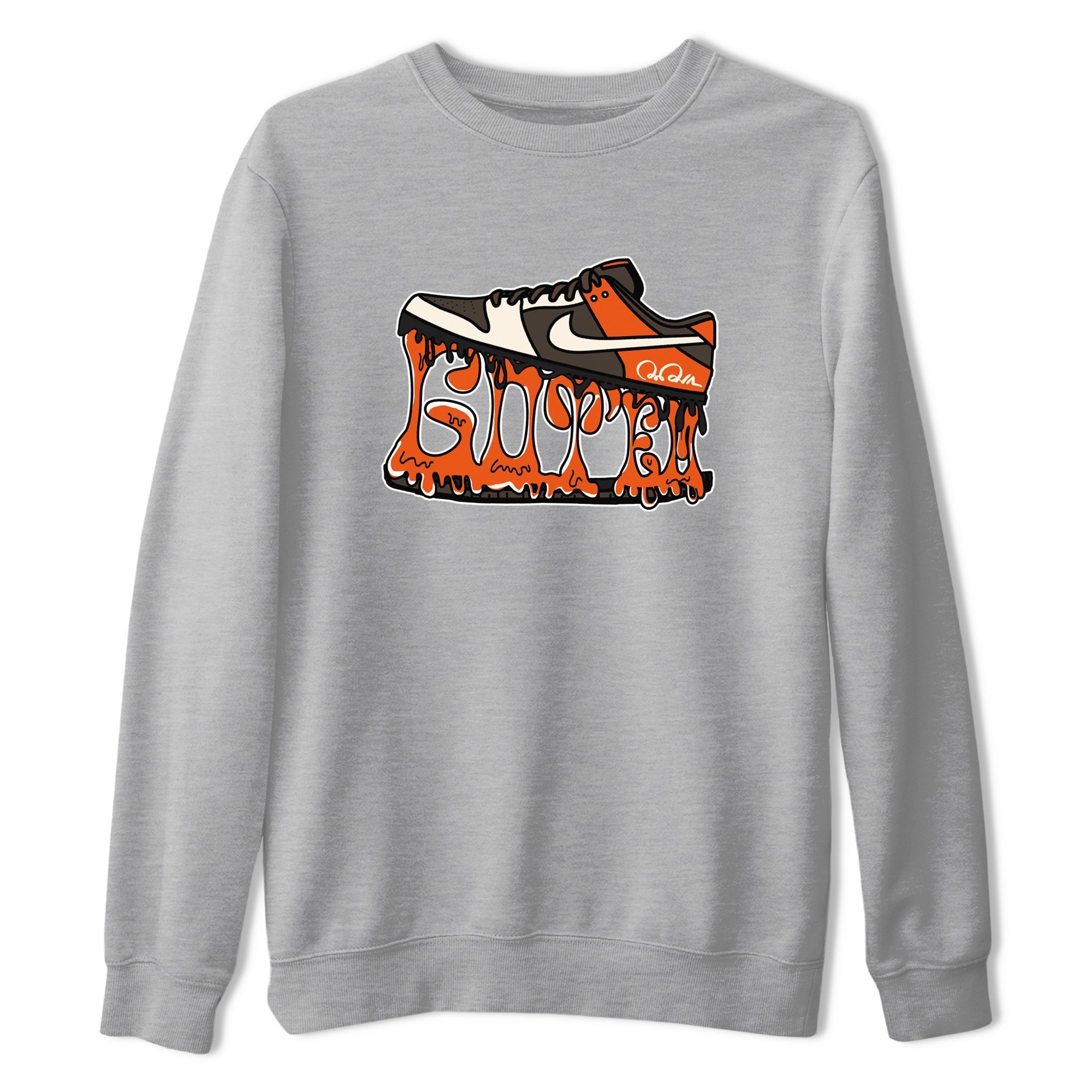Dunk Red Panda shirt to match jordans Shoe Stuck sneaker tees Nike Dunk Low Red Panda Drip Gear Zone Sneaker T-Shirts Crew Neck Casual Fit Heather Grey 2 T-Shirt