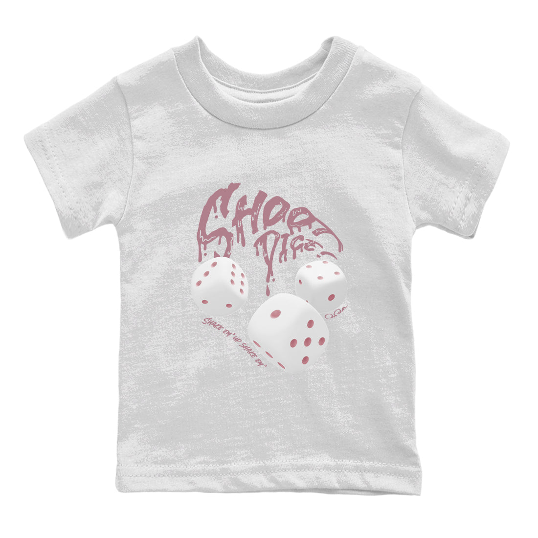 Air Jordan 1 Mauve shirt to match jordans Shoot Dice crew neck streetwear t-shirt AJ1Mauve Drip Gear Zone Baby Toddler White 2 Sneaker Matching Tee