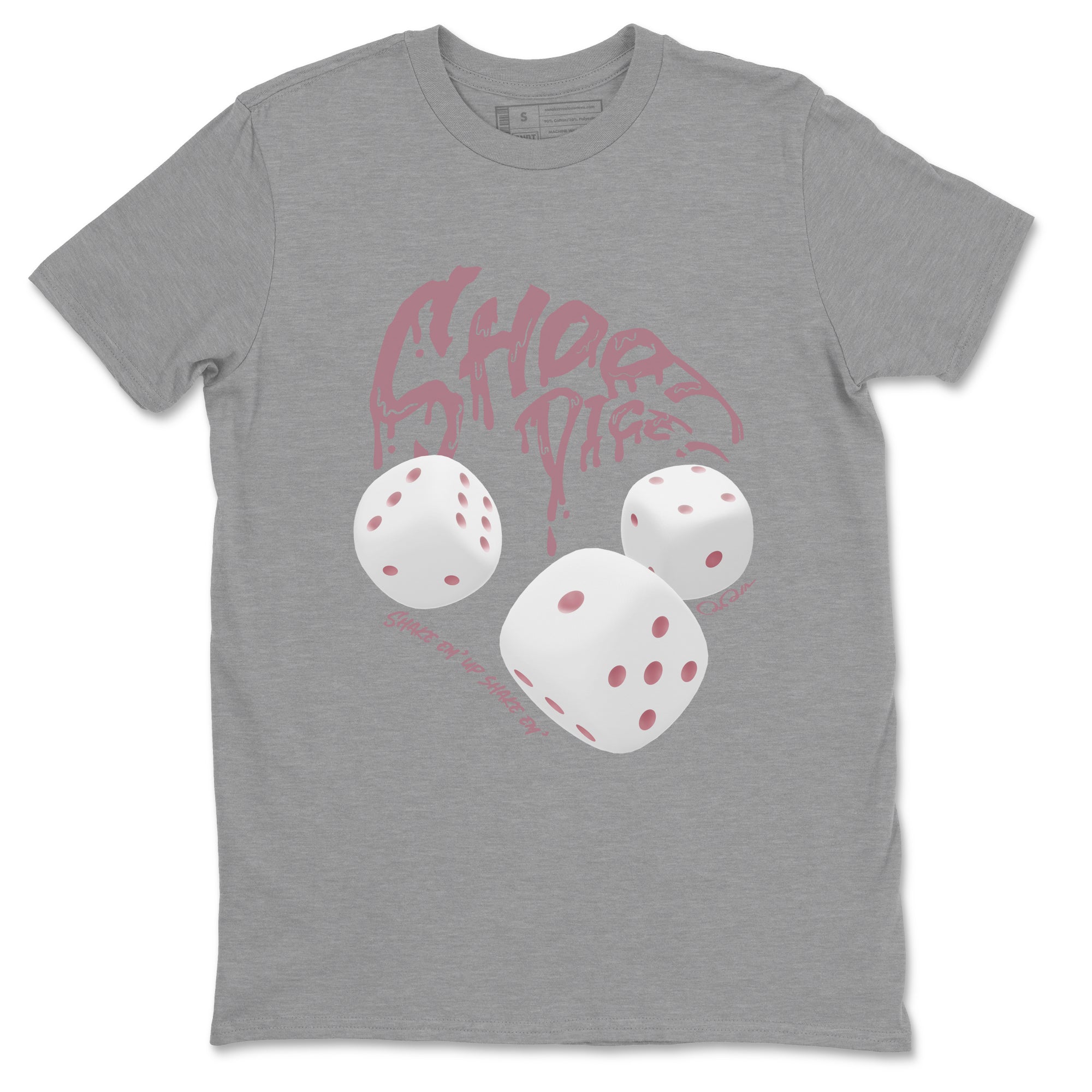 Air Jordan 1 Mauve shirt to match jordans Shoot Dice crew neck streetwear t-shirt AJ1Mauve Drip Gear Zone Unisex Heather Grey 2 Sneaker Matching Tee