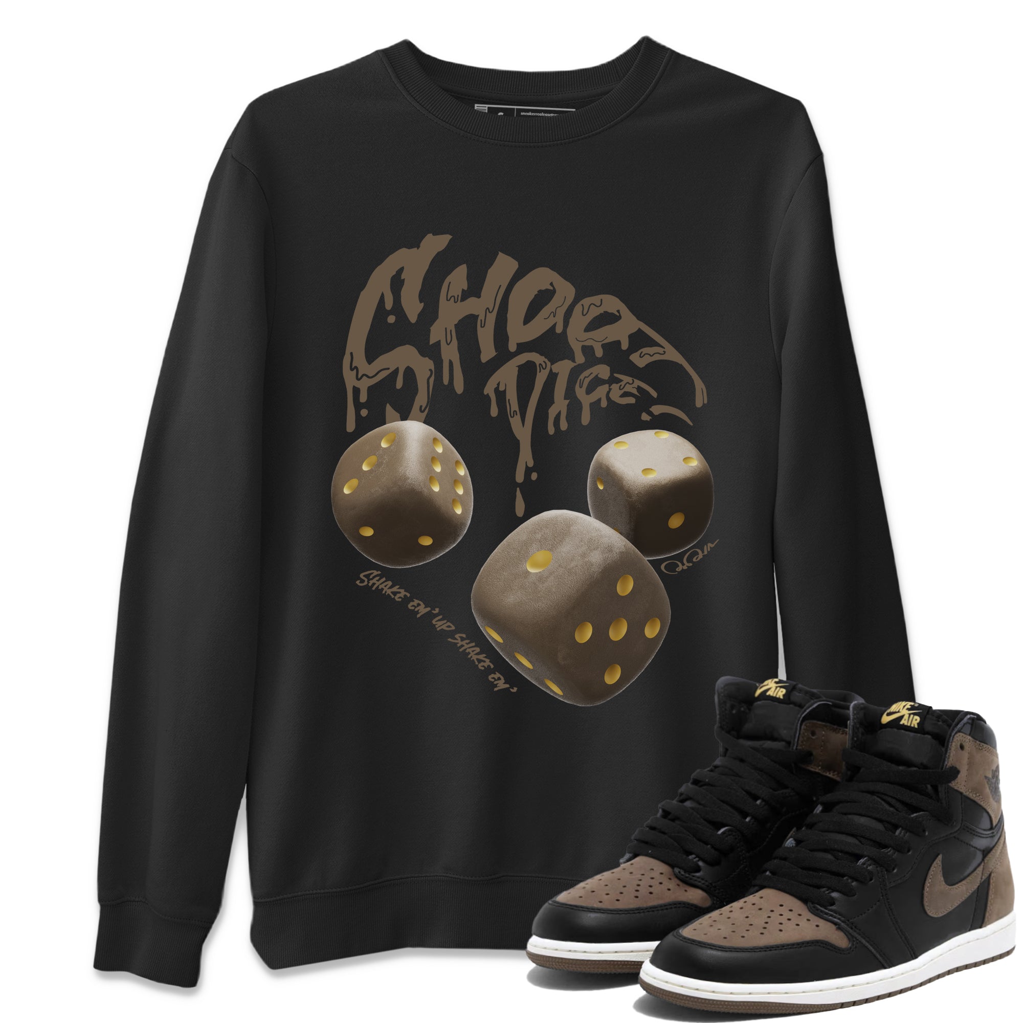 Air Jordan 1 Palomino shirt to match jordans Shoot Dice Streetwear Sneaker Shirt AJ1 High Palomino Drip Gear Zone Sneaker Matching Clothing Unisex Black 1 T-Shirt