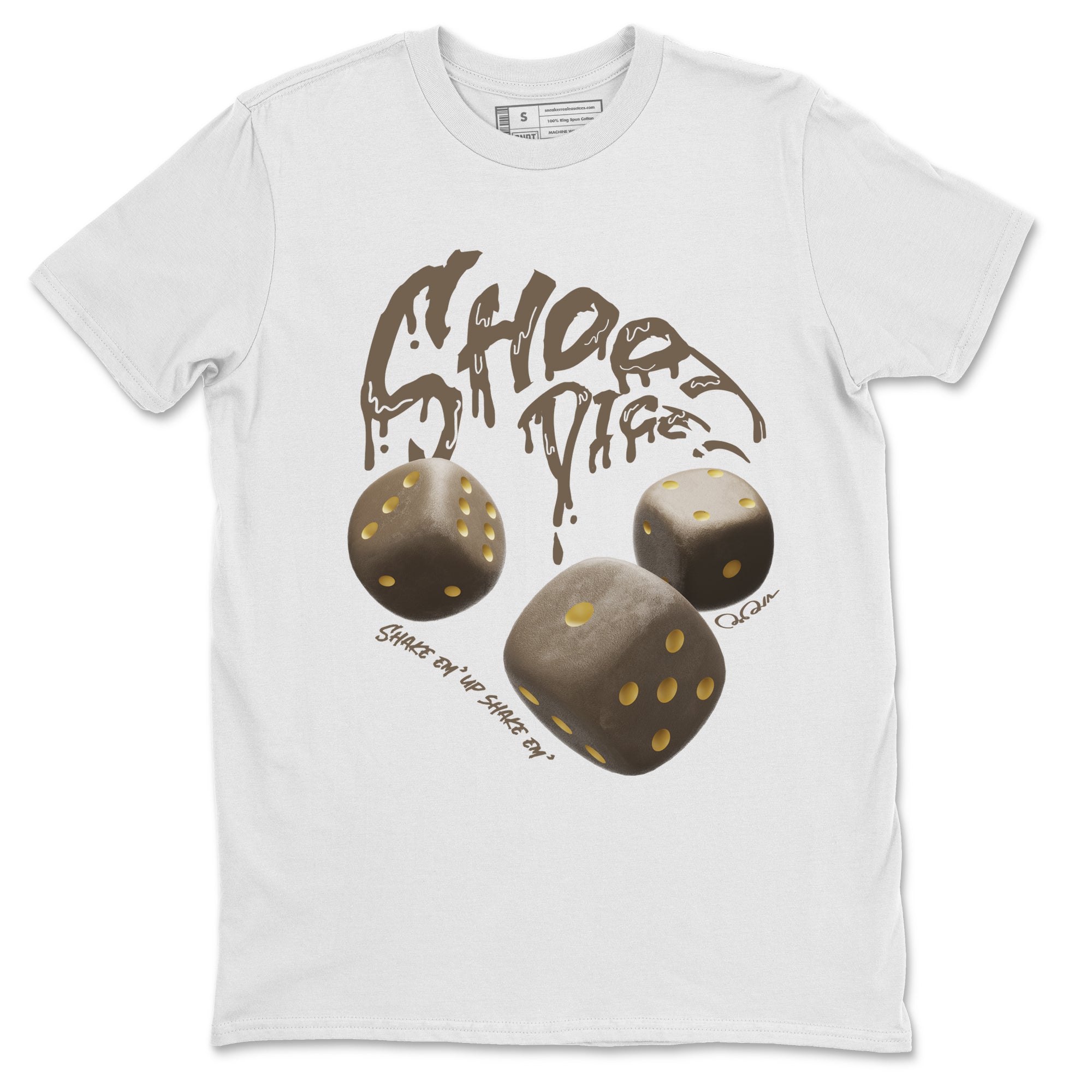 Air Jordan 1 Palomino shirt to match jordans Shoot Dice Streetwear Sneaker Shirt AJ1 High Palomino Drip Gear Zone Sneaker Matching Clothing Unisex White 2 T-Shirt