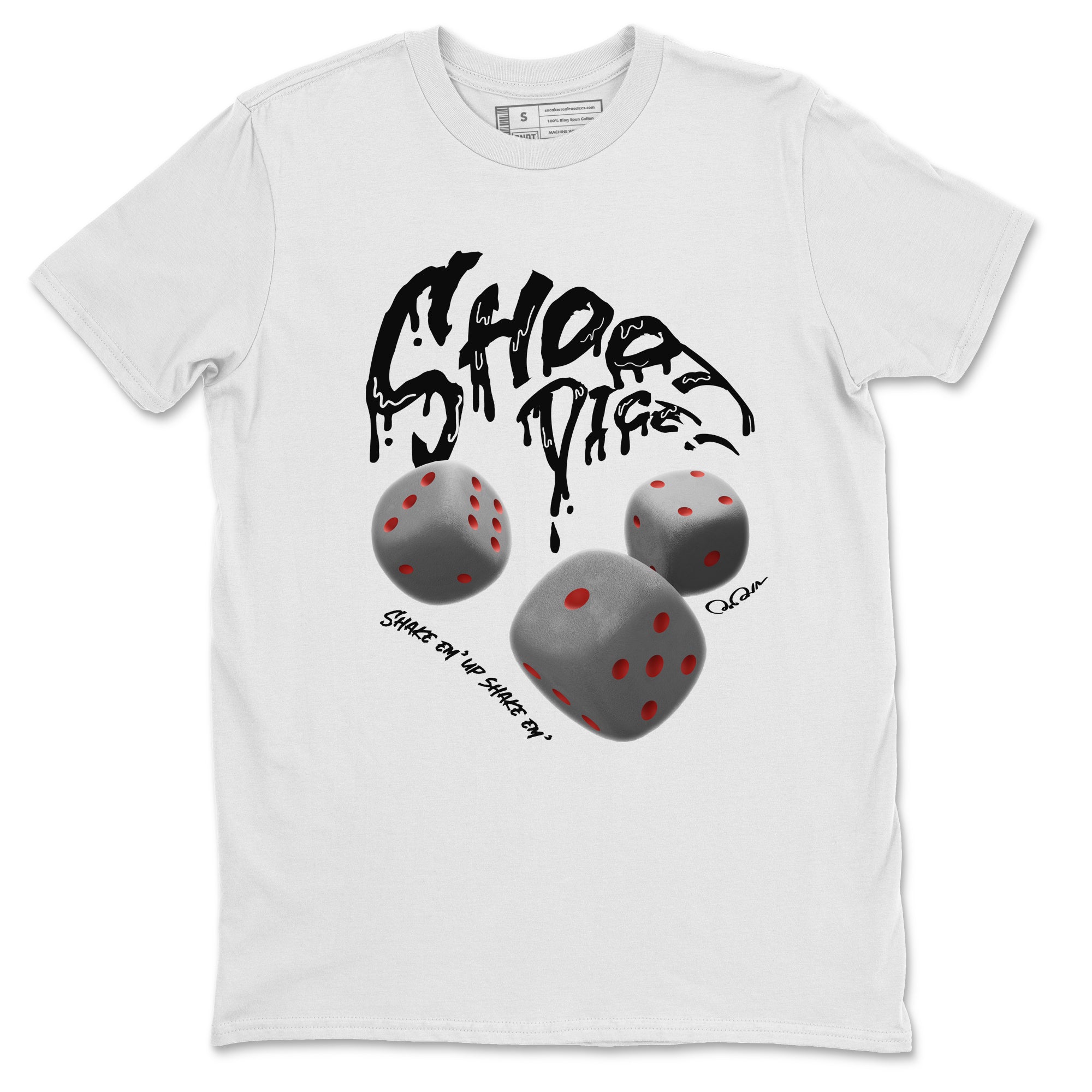 Air Jordan 1 Washed Heritage Sneaker Match Tees Shoot Dice Streetwear Sneaker Shirt AJ1 OG High Washed Heritage Sneaker Release Tees Unisex Shirts White 2