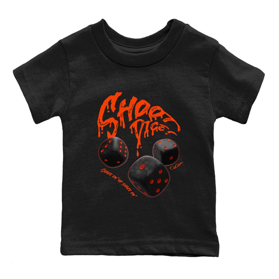 Air Jordan 12 Brilliant Orange Sneaker Match Tees Shoot Dice Streetwear Sneaker Shirt AJ1 OG High2 Brilliant Orange Sneaker Release Tees Kids Shirts Black 2