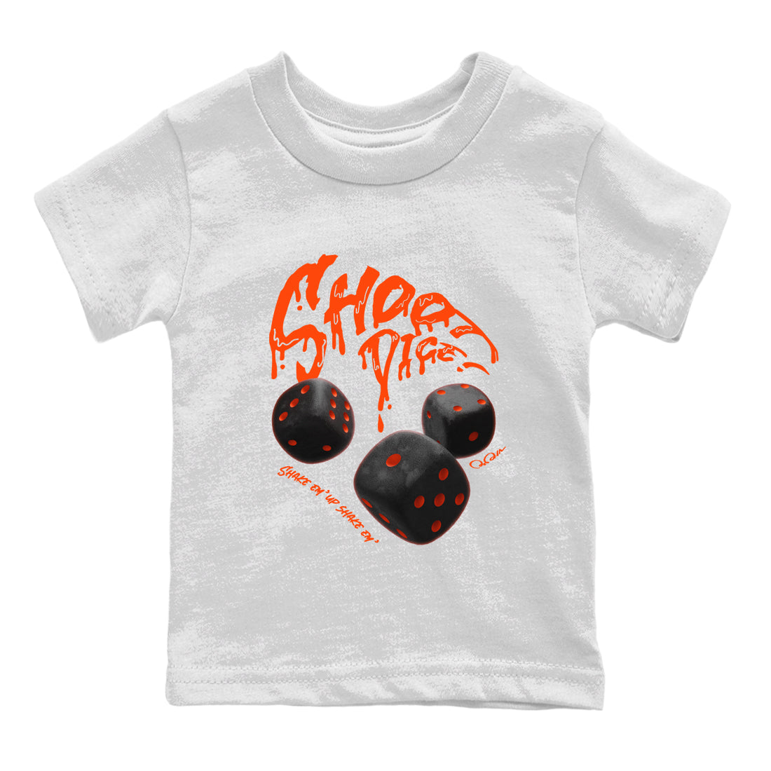 Air Jordan 12 Brilliant Orange Sneaker Match Tees Shoot Dice Streetwear Sneaker Shirt AJ1 OG High2 Brilliant Orange Sneaker Release Tees Kids Shirts White 2