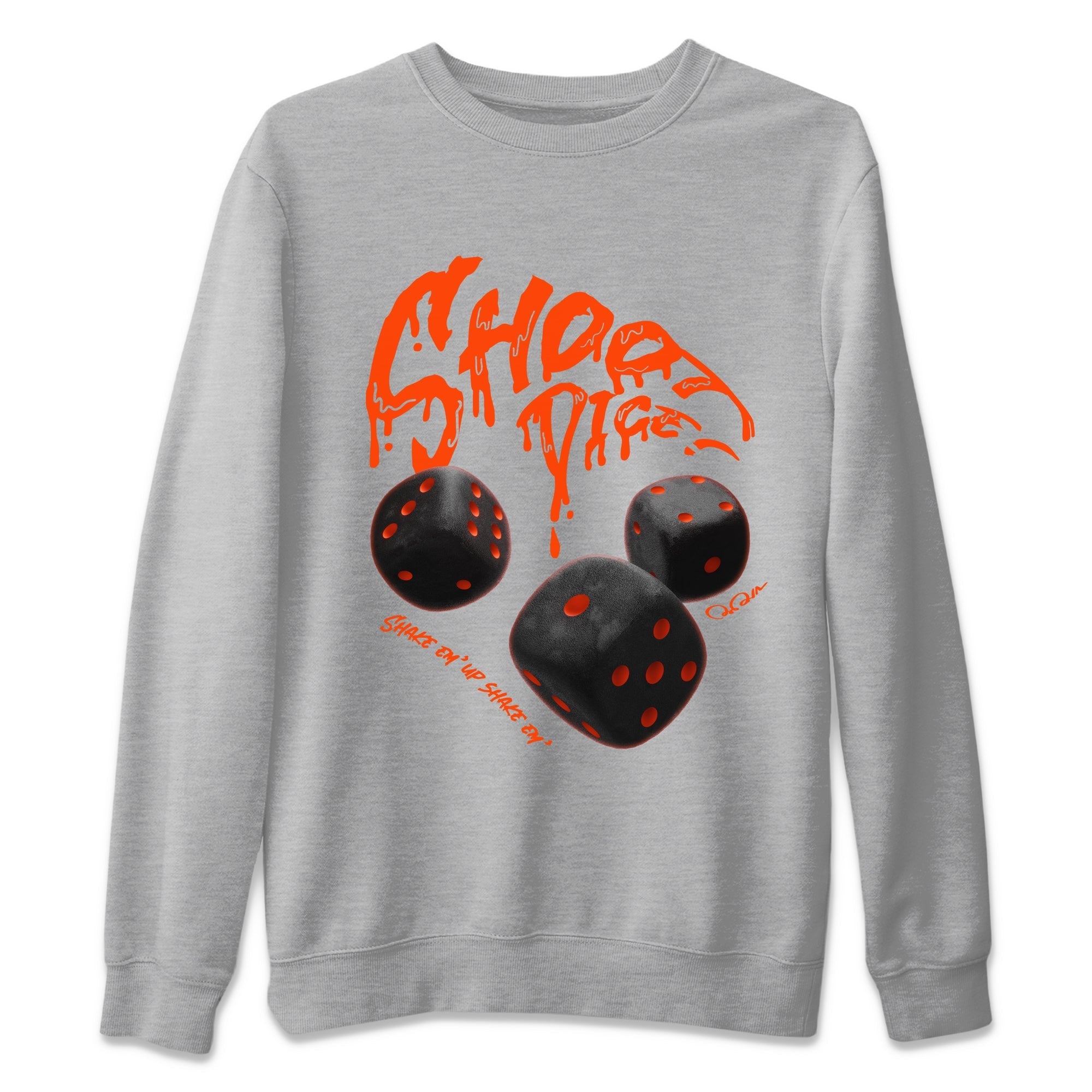 Air Jordan 12 Brilliant Orange Sneaker Match Tees Shoot Dice Streetwear Sneaker Shirt AJ1 OG High2 Brilliant Orange Sneaker Release Tees Unisex Shirts Heather Grey 2