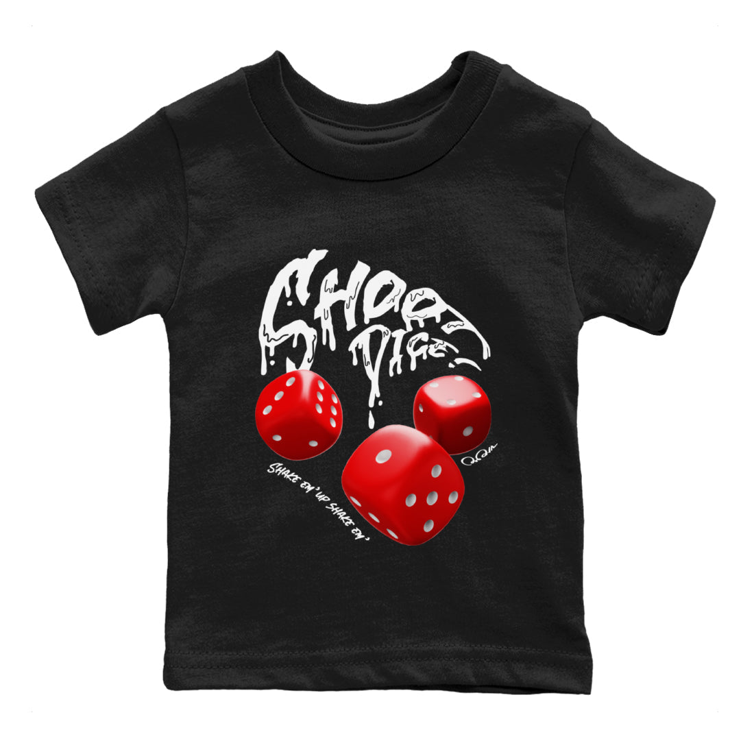 Air Jordan 12 Cherry Sneaker Match Tees Shoot Dice Streetwear Sneaker Shirt AJ12 Cherry Sneaker Release Tees Kids Shirts Black 2