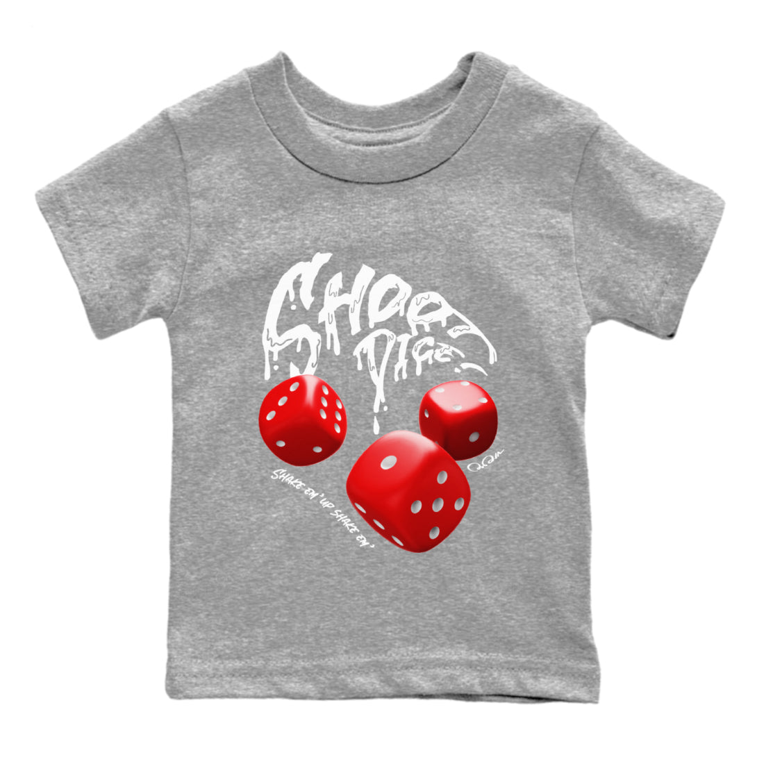 Air Jordan 12 Cherry Sneaker Match Tees Shoot Dice Streetwear Sneaker Shirt AJ12 Cherry Sneaker Release Tees Kids Shirts Heather Grey 2