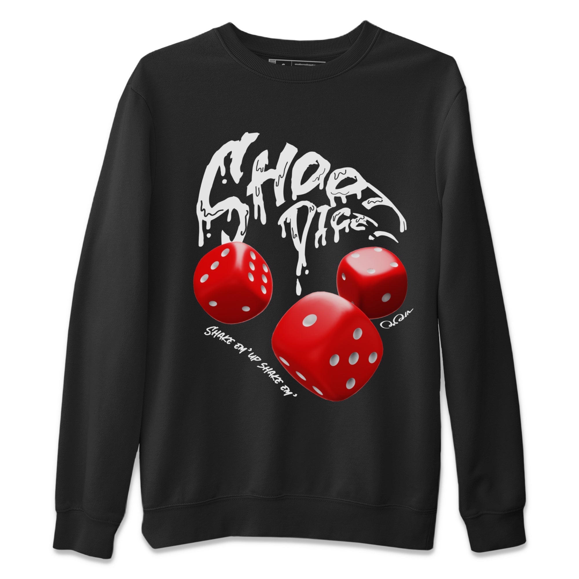 Air Jordan 12 Cherry Sneaker Match Tees Shoot Dice Streetwear Sneaker Shirt AJ12 Cherry Sneaker Release Tees Unisex Shirts Black 2