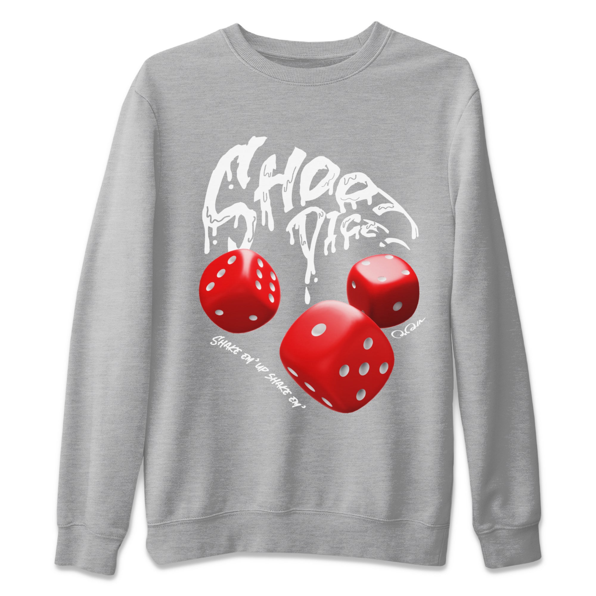 Air Jordan 12 Cherry Sneaker Match Tees Shoot Dice Streetwear Sneaker Shirt AJ12 Cherry Sneaker Release Tees Unisex Shirts Heather Grey 2