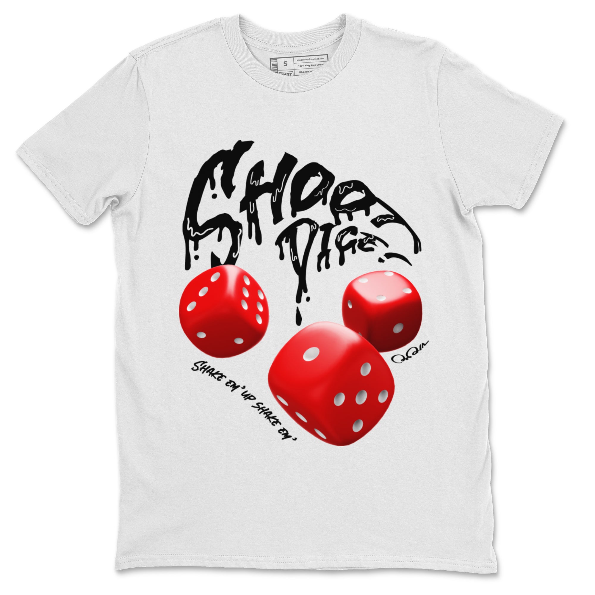 Air Jordan 12 Cherry Sneaker Match Tees Shoot Dice Streetwear Sneaker Shirt AJ12 Cherry Sneaker Release Tees Unisex Shirts White 2