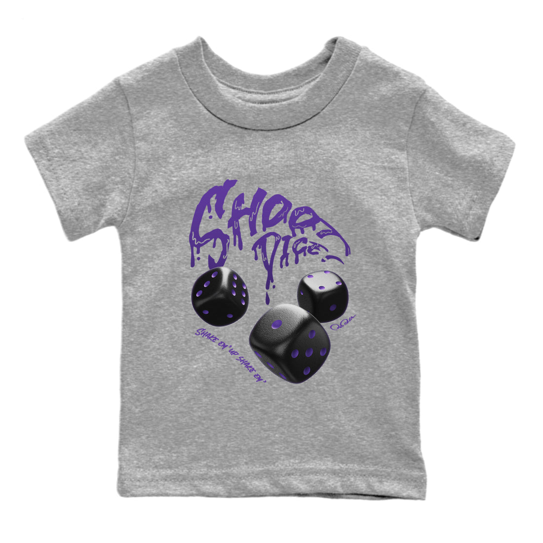 Air Jordan 12 Field Purple Sneaker Match Tees Shoot Dice Streetwear Sneaker Shirt AJ1 OG High2 Field Purple Sneaker Release Tees Kids Shirts Heather Grey 2