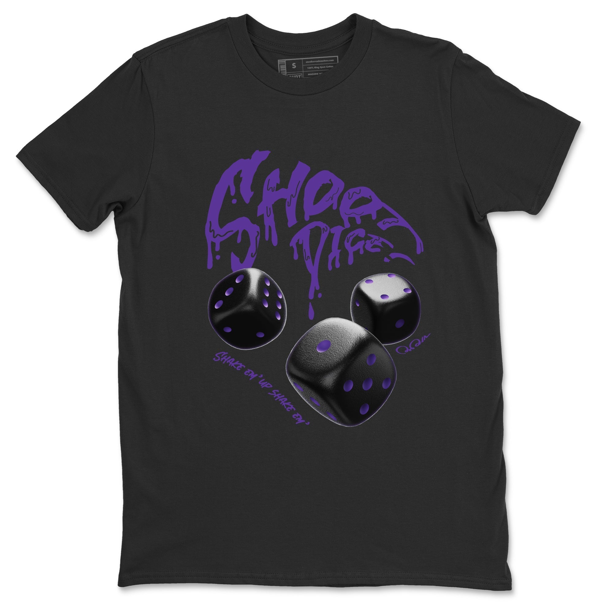 Air Jordan 12 Field Purple Sneaker Match Tees Shoot Dice Streetwear Sneaker Shirt AJ1 OG High2 Field Purple Sneaker Release Tees Unisex Shirts Black 2