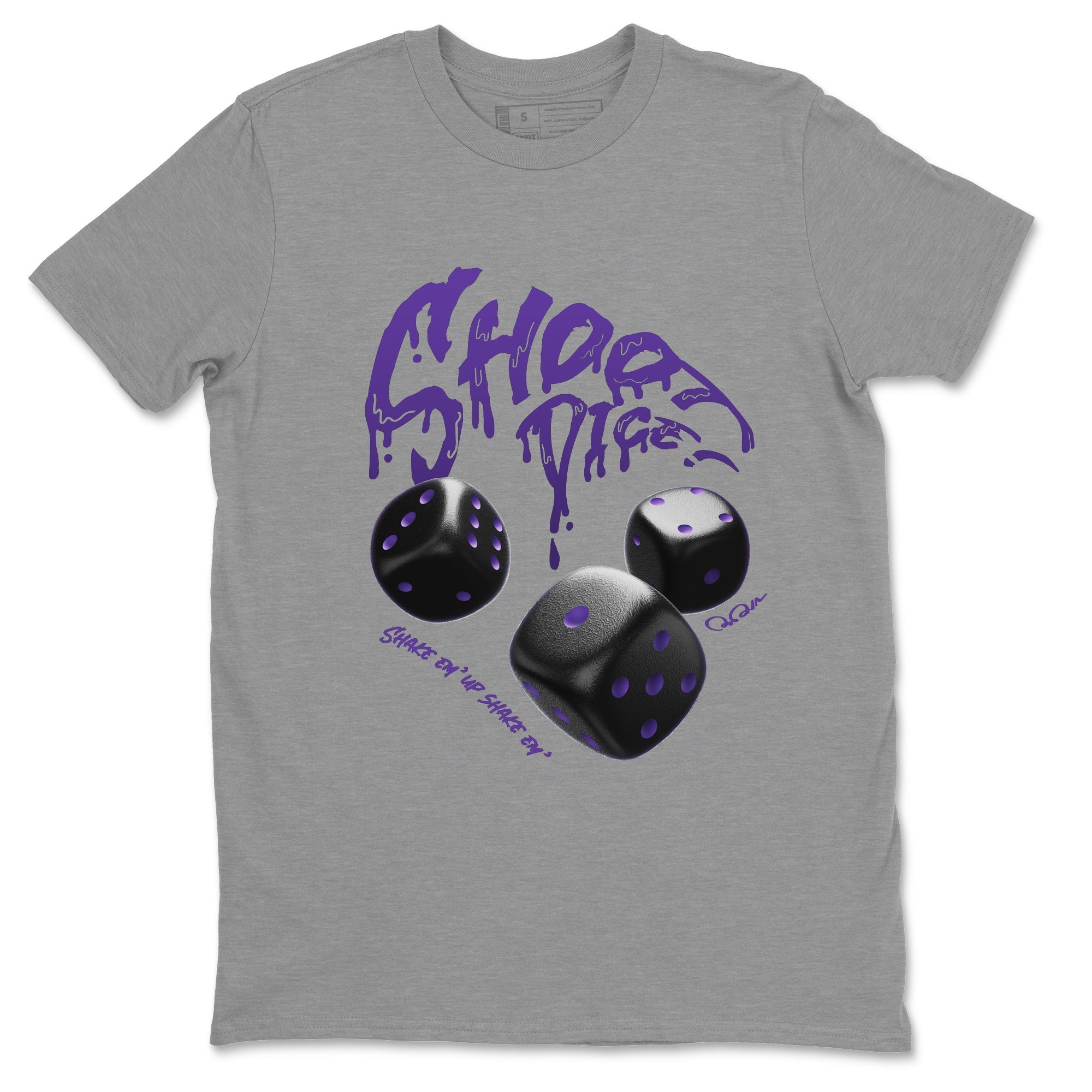 Air Jordan 12 Field Purple Sneaker Match Tees Shoot Dice Streetwear Sneaker Shirt AJ1 OG High2 Field Purple Sneaker Release Tees Unisex Shirts Heather Grey 2