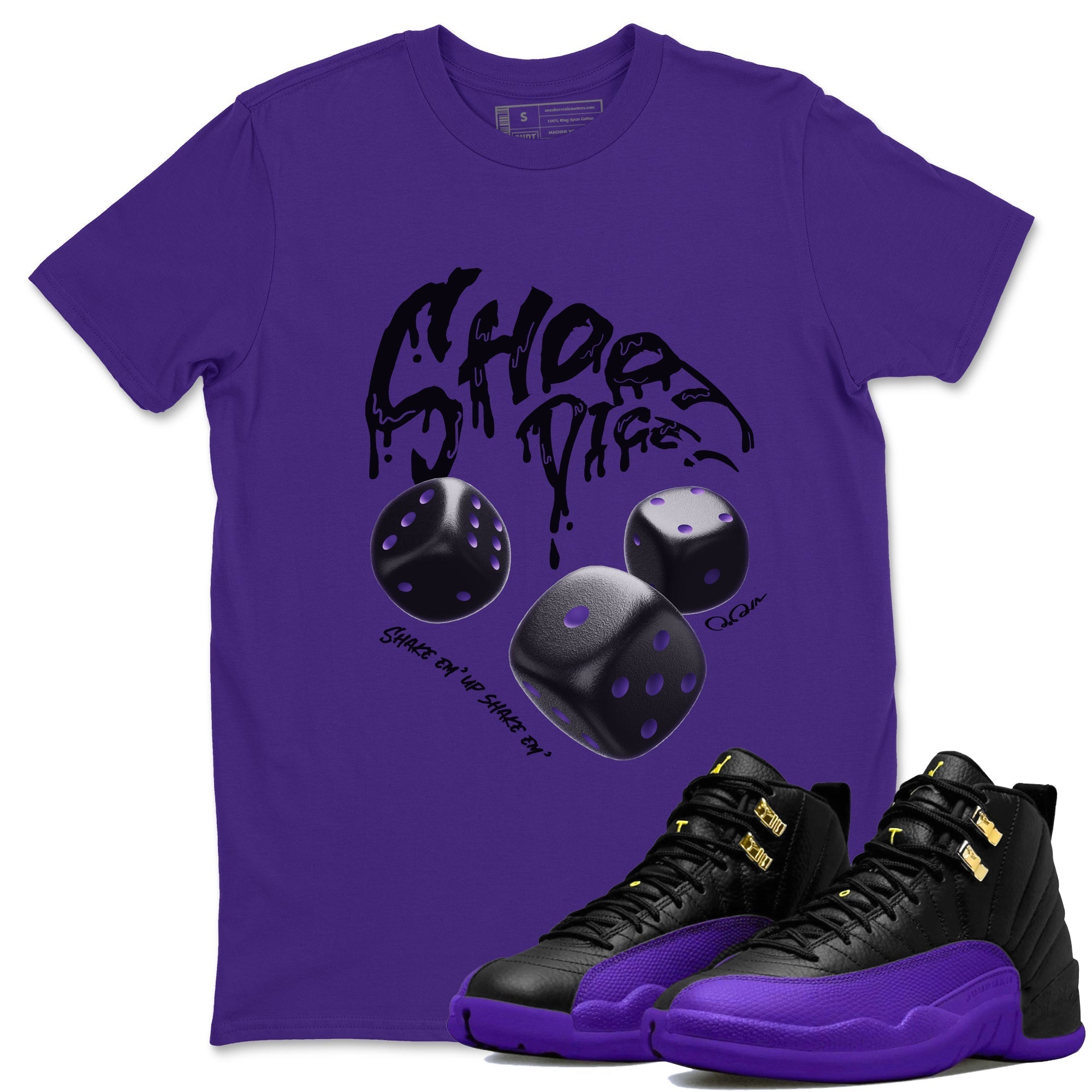 Air Jordan 12 Field Purple Sneaker Match Tees Shoot Dice Streetwear Sneaker Shirt AJ1 OG High2 Field Purple Sneaker Release Tees Unisex Shirts Purple 1