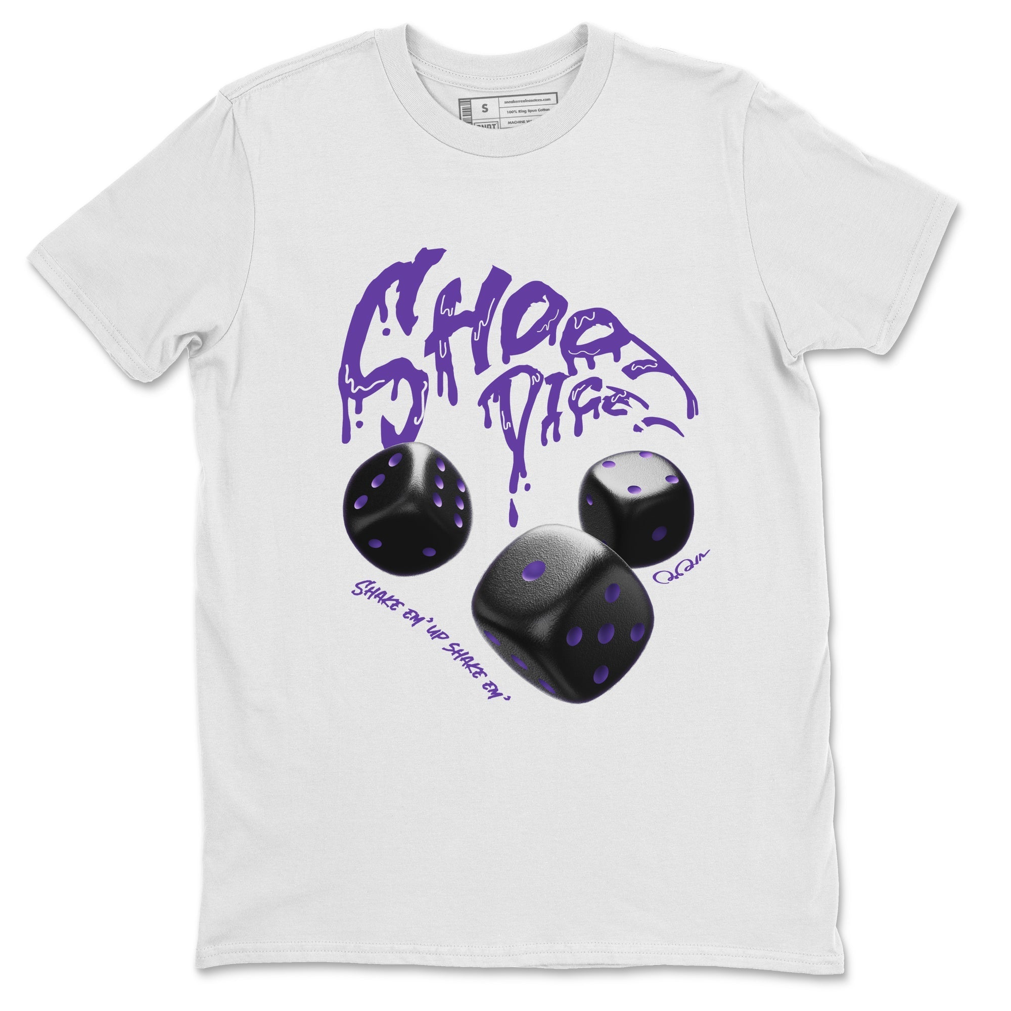 Air Jordan 12 Field Purple Sneaker Match Tees Shoot Dice Streetwear Sneaker Shirt AJ1 OG High2 Field Purple Sneaker Release Tees Unisex Shirts White 2