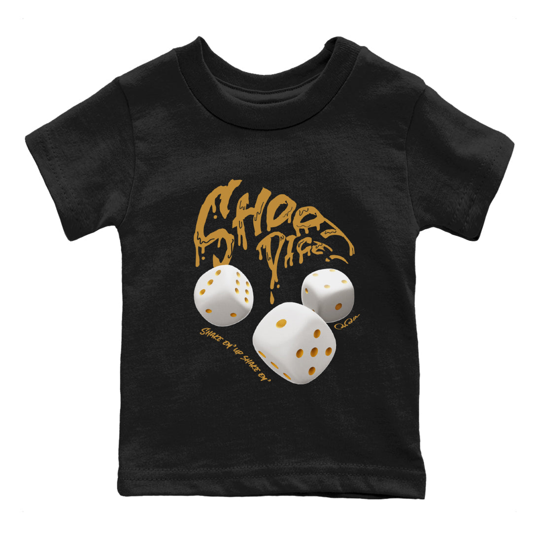 Air Jordan 13 Wheat Sneaker Match Tees Shoot Dice Sneaker Tees AJ13 Wheat Sneaker Release Tees Kids Shirts Black 2