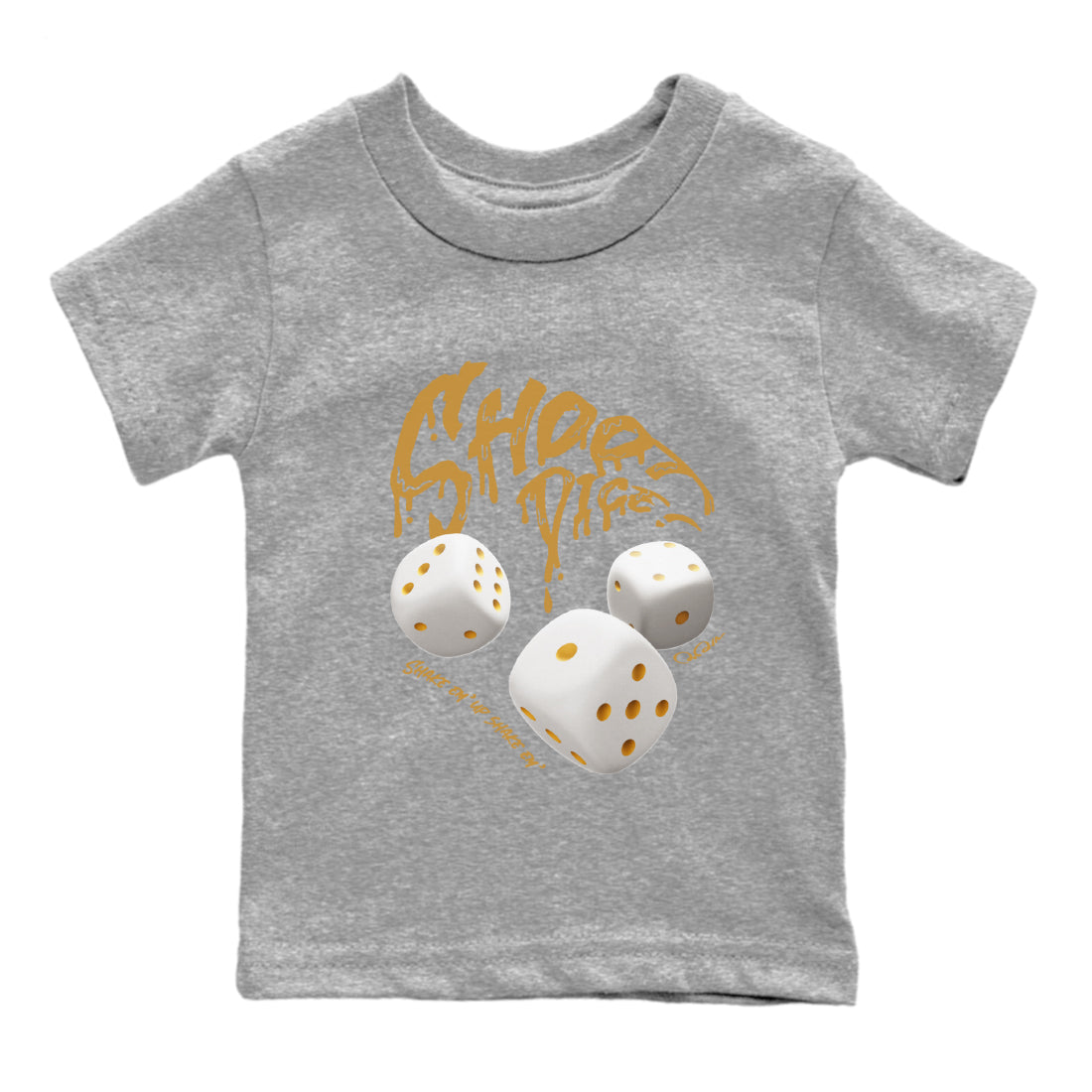 Air Jordan 13 Wheat Sneaker Match Tees Shoot Dice Sneaker Tees AJ13 Wheat Sneaker Release Tees Kids Shirts Heather Grey 2