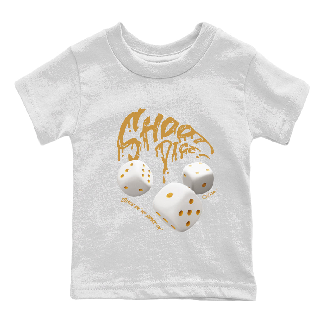 Air Jordan 13 Wheat Sneaker Match Tees Shoot Dice Sneaker Tees AJ13 Wheat Sneaker Release Tees Kids Shirts White 2