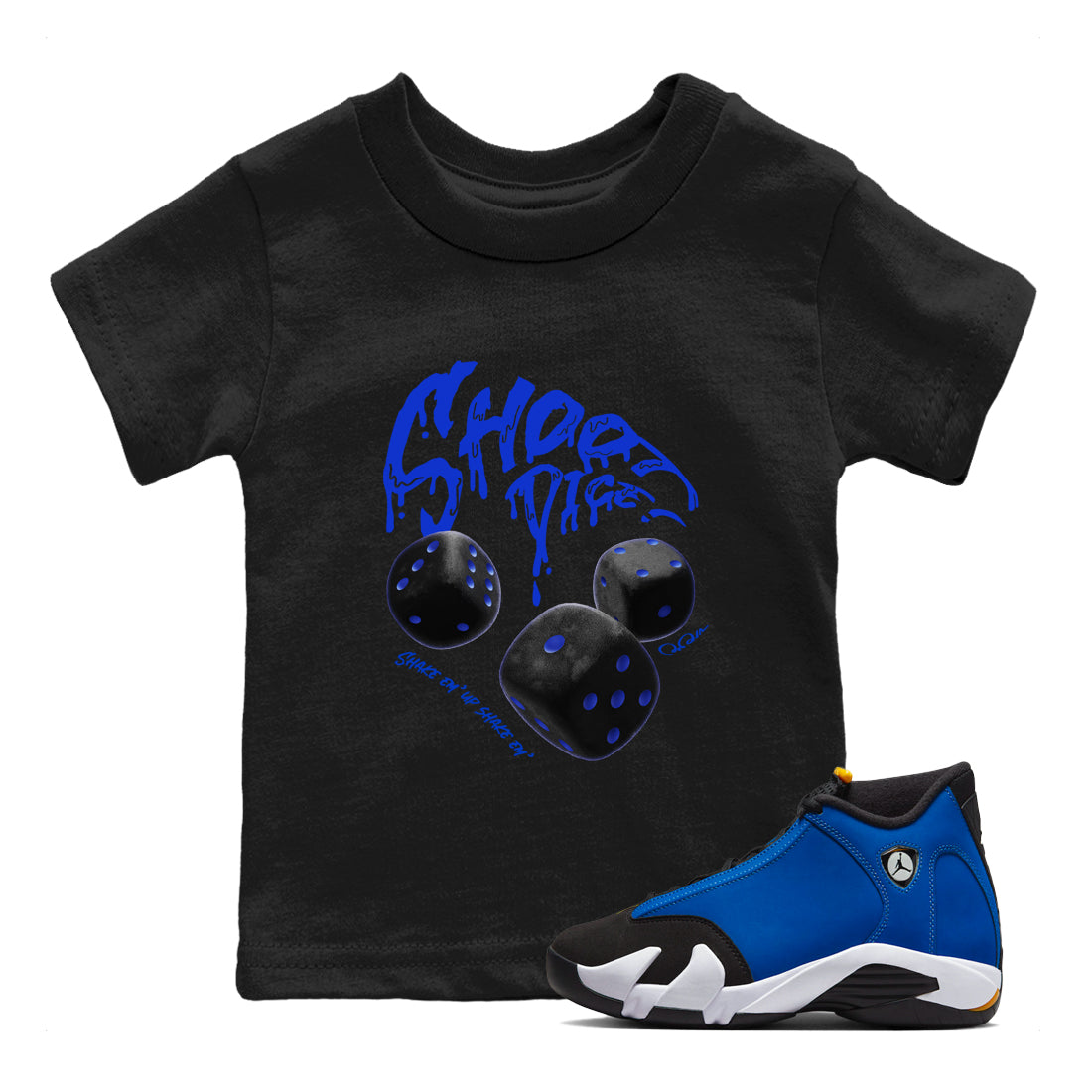 Air Jordan 14 Laney Sneaker Match Tees Shoot Dice Sneaker Tees AJ14 Laney Sneaker Release Tees Kids Shirts Black 1