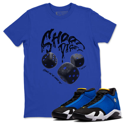 Air Jordan 14 Laney Sneaker Match Tees Shoot Dice Sneaker Tees AJ14 Laney Sneaker Release Tees Unisex Shirts Royal Blue 1