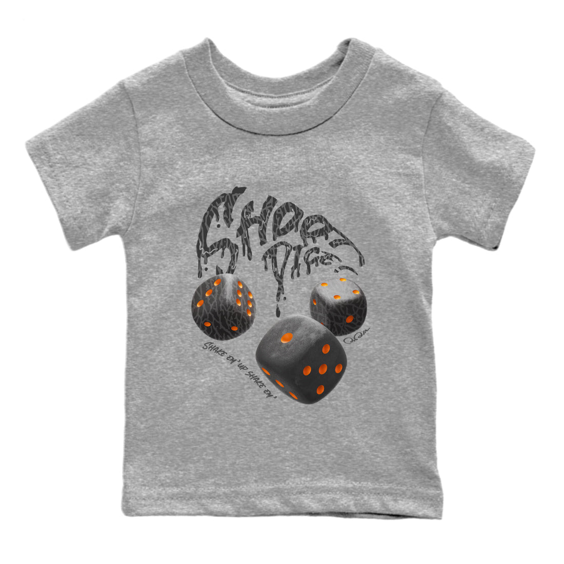 Air Jordan 3 Fear shirt to match jordans Shoot Dice sneaker tees AJ3 Fear Drip Gear Zone Baby Toddler Heather Grey 2 T-Shirt