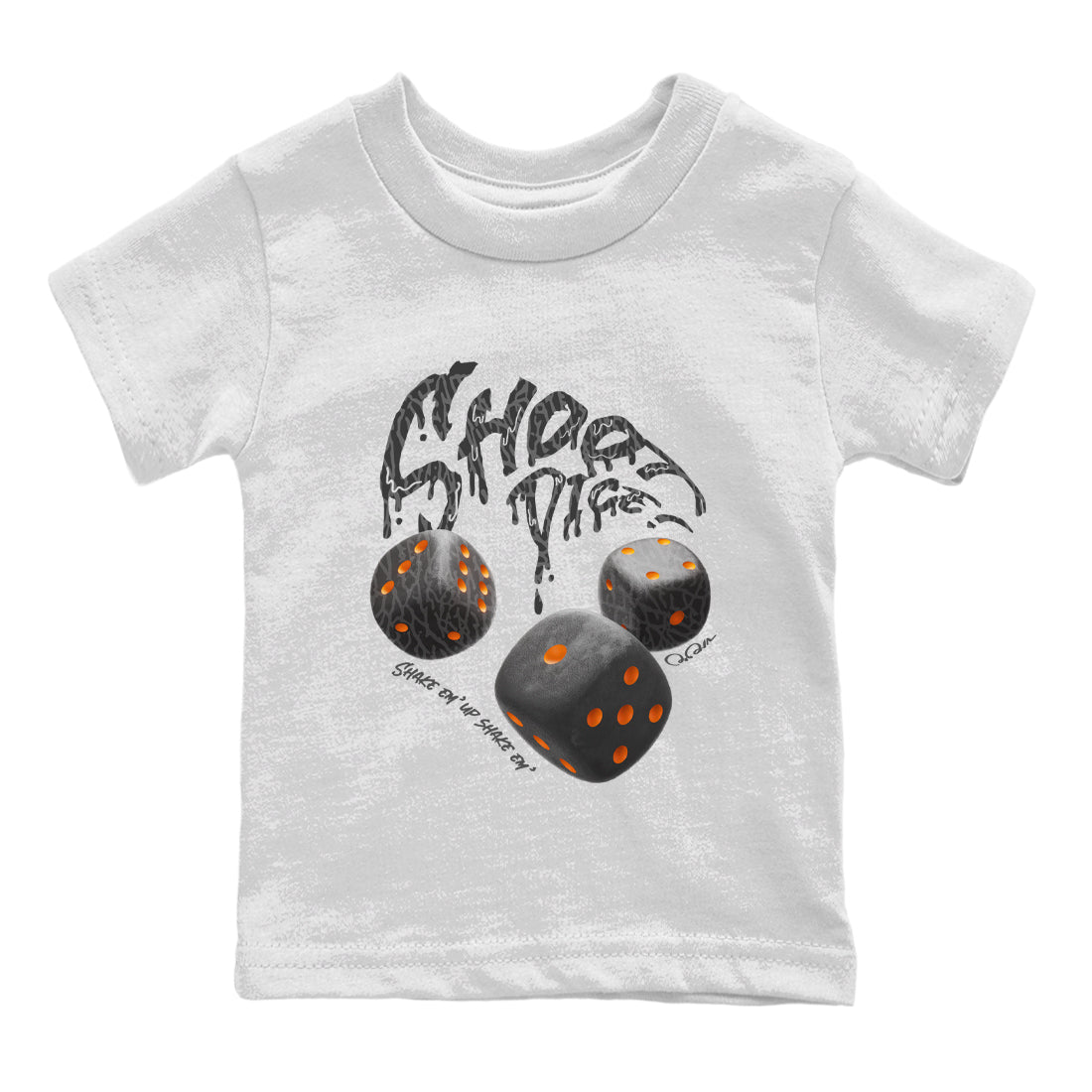 Air Jordan 3 Fear shirt to match jordans Shoot Dice sneaker tees AJ3 Fear Drip Gear Zone Baby Toddler White 2 T-Shirt