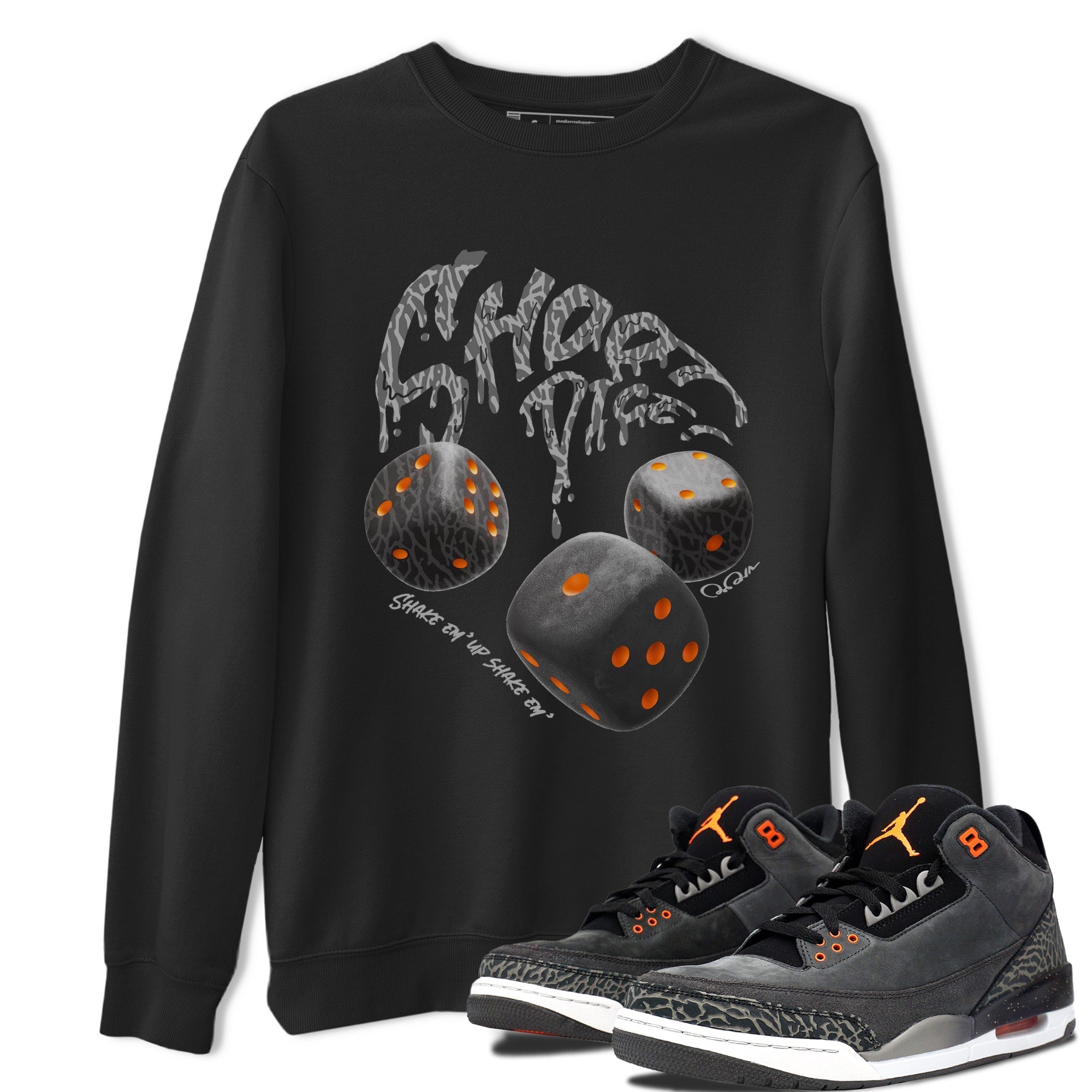 Air Jordan 3 Fear shirt to match jordans Shoot Dice sneaker tees AJ3 Fear Drip Gear Zone Unisex Black 1 T-Shirt