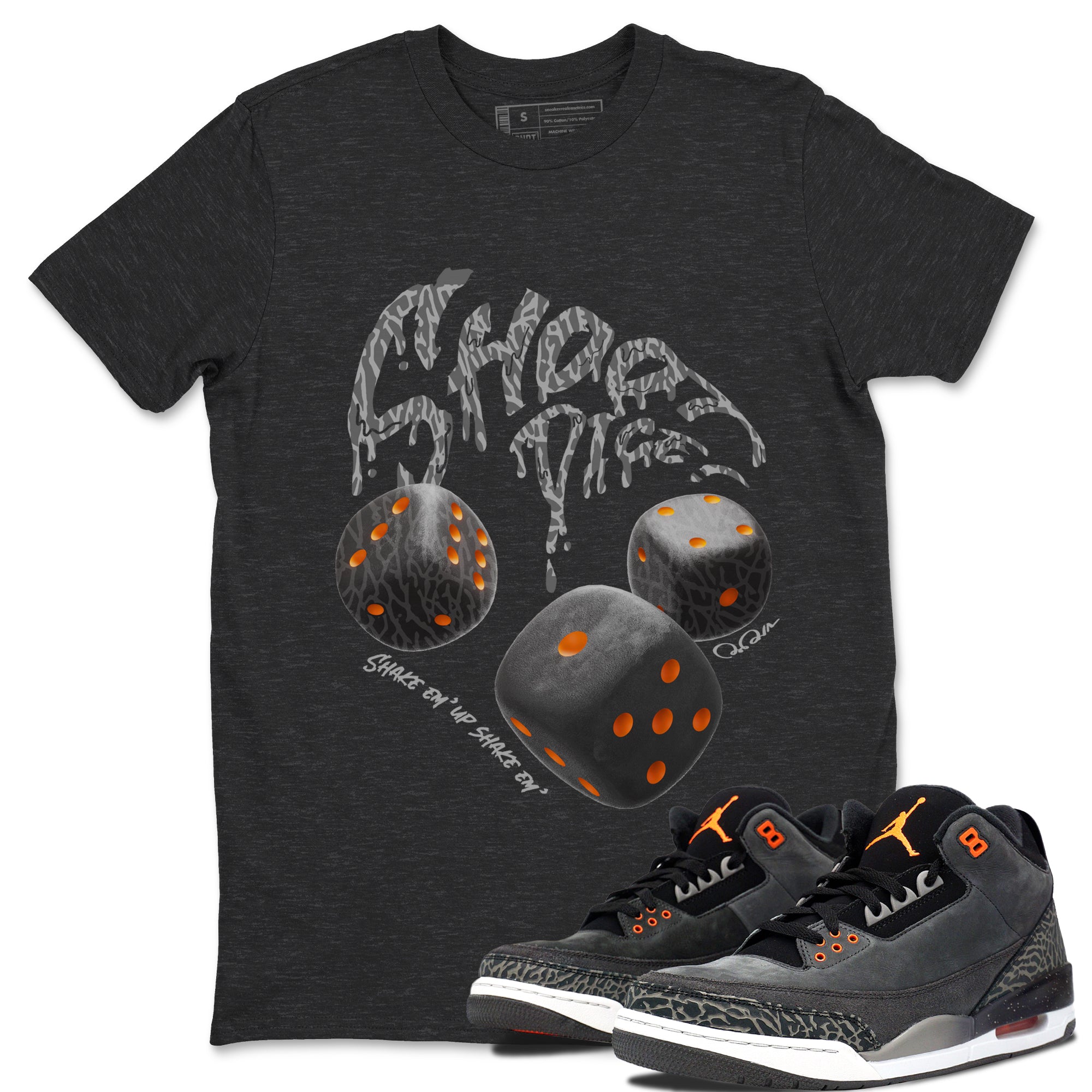 Air Jordan 3 Fear shirt to match jordans Shoot Dice sneaker tees AJ3 Fear Drip Gear Zone Unisex Charcoal Heather 1 T-Shirt