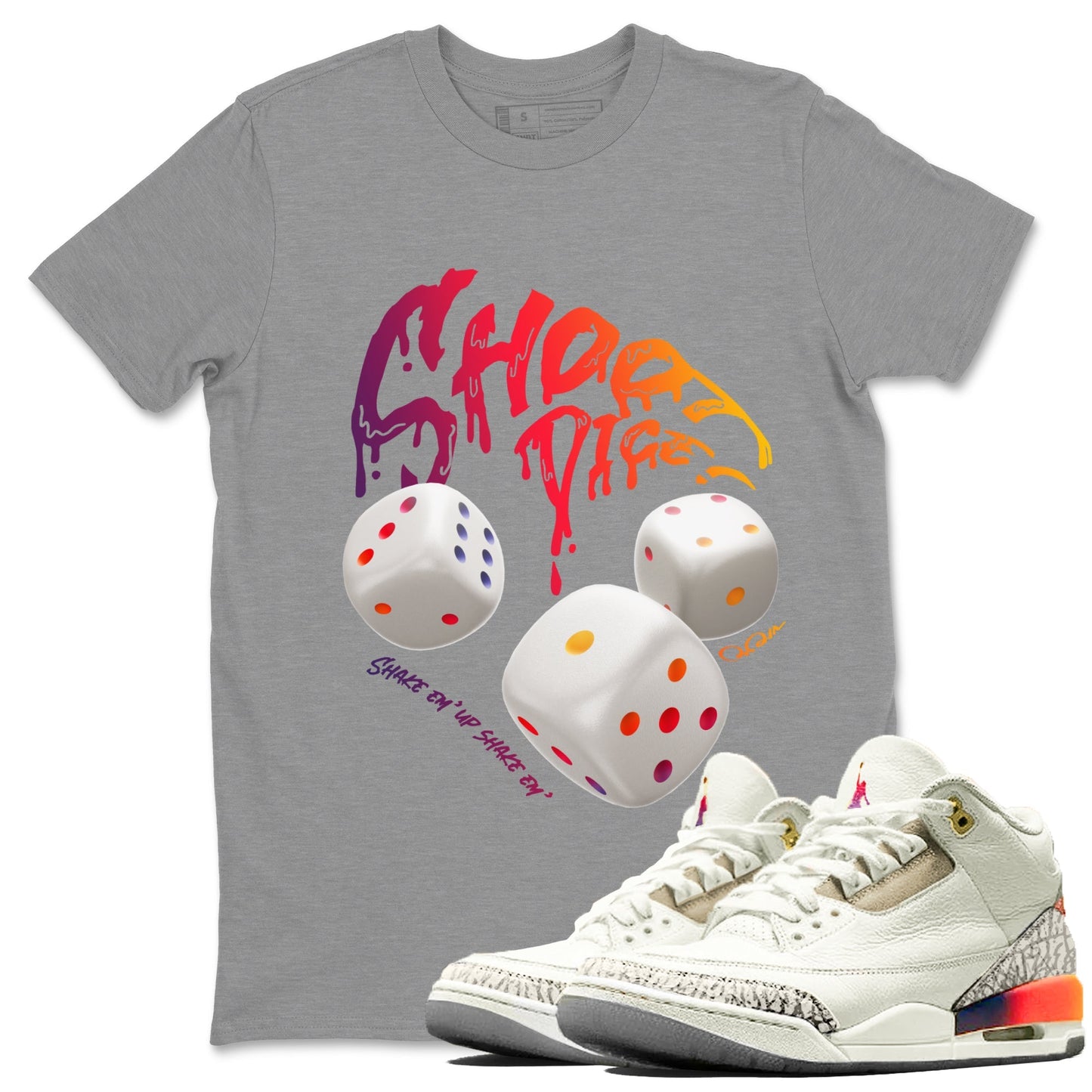 Air Jordan 3 J Balvin shirt to match jordans Shoot Dice Streetwear Sneaker Shirt AJ3 Balvin  Drip Gear Zone Sneaker Matching Clothing LGBTQ Gay Pride T-Shirt Unisex Heather Grey 1 T-Shirt