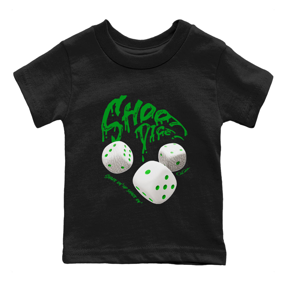 Air Jordan 3 Lucky Green Sneaker Match Tees Shoot Dice Streetwear Sneaker Shirt AJ3 Lucky Green Sneaker Release Tees Kids Shirts Black 2