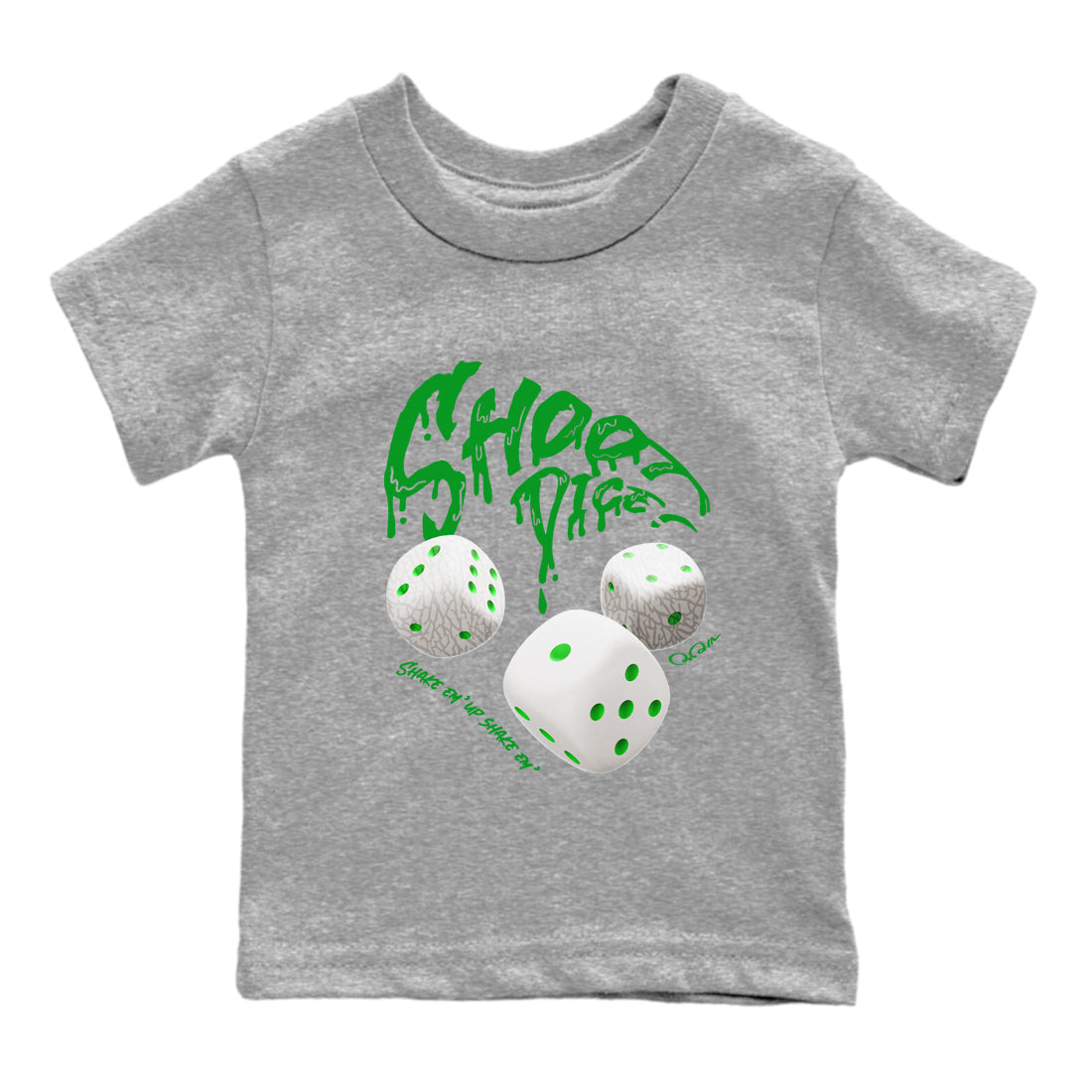 Air Jordan 3 Lucky Green Sneaker Match Tees Shoot Dice Streetwear Sneaker Shirt AJ3 Lucky Green Sneaker Release Tees Kids Shirts Heather Grey 2