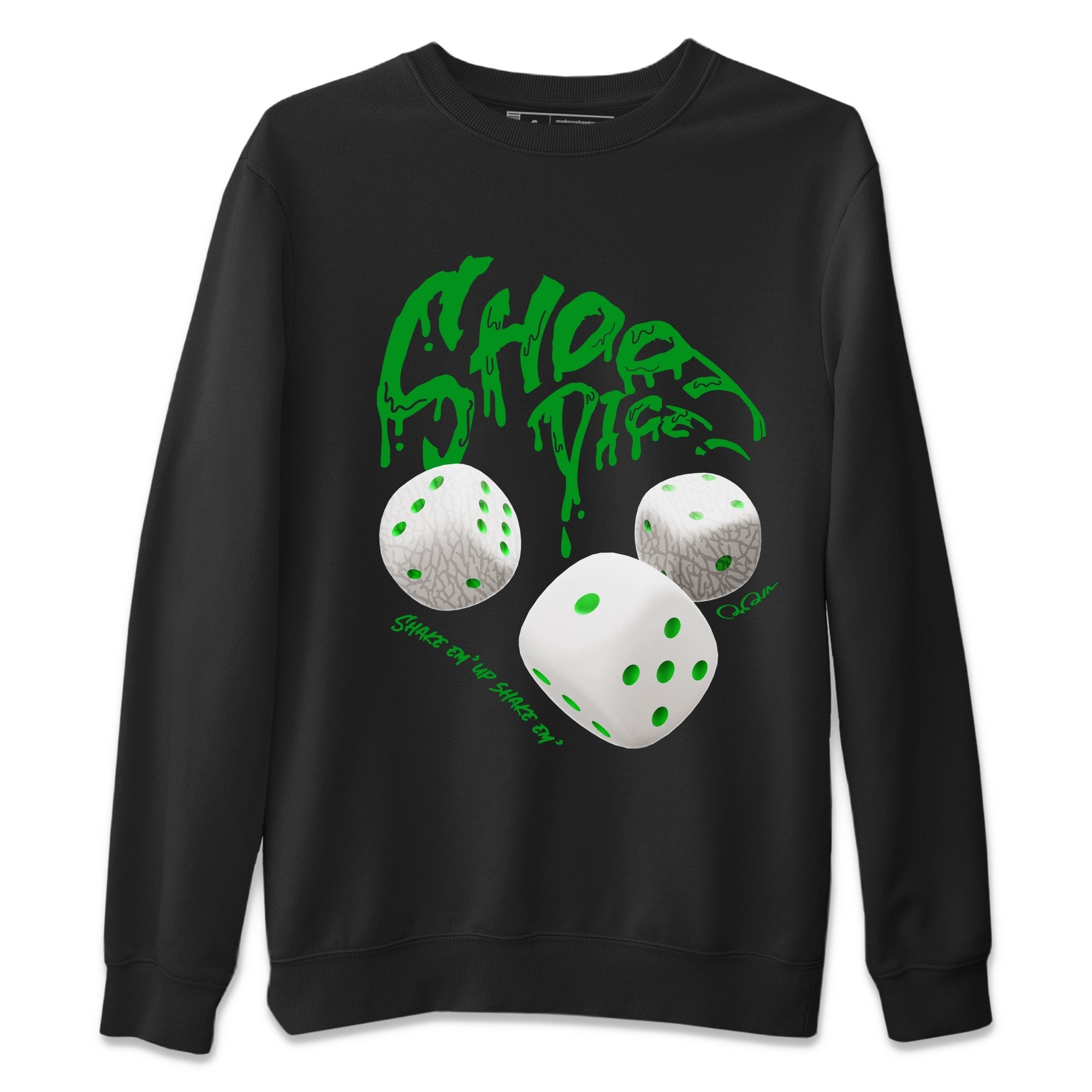 Air Jordan 3 Lucky Green Sneaker Match Tees Shoot Dice Streetwear Sneaker Shirt AJ3 Lucky Green Sneaker Release Tees Unisex Shirts Black 2