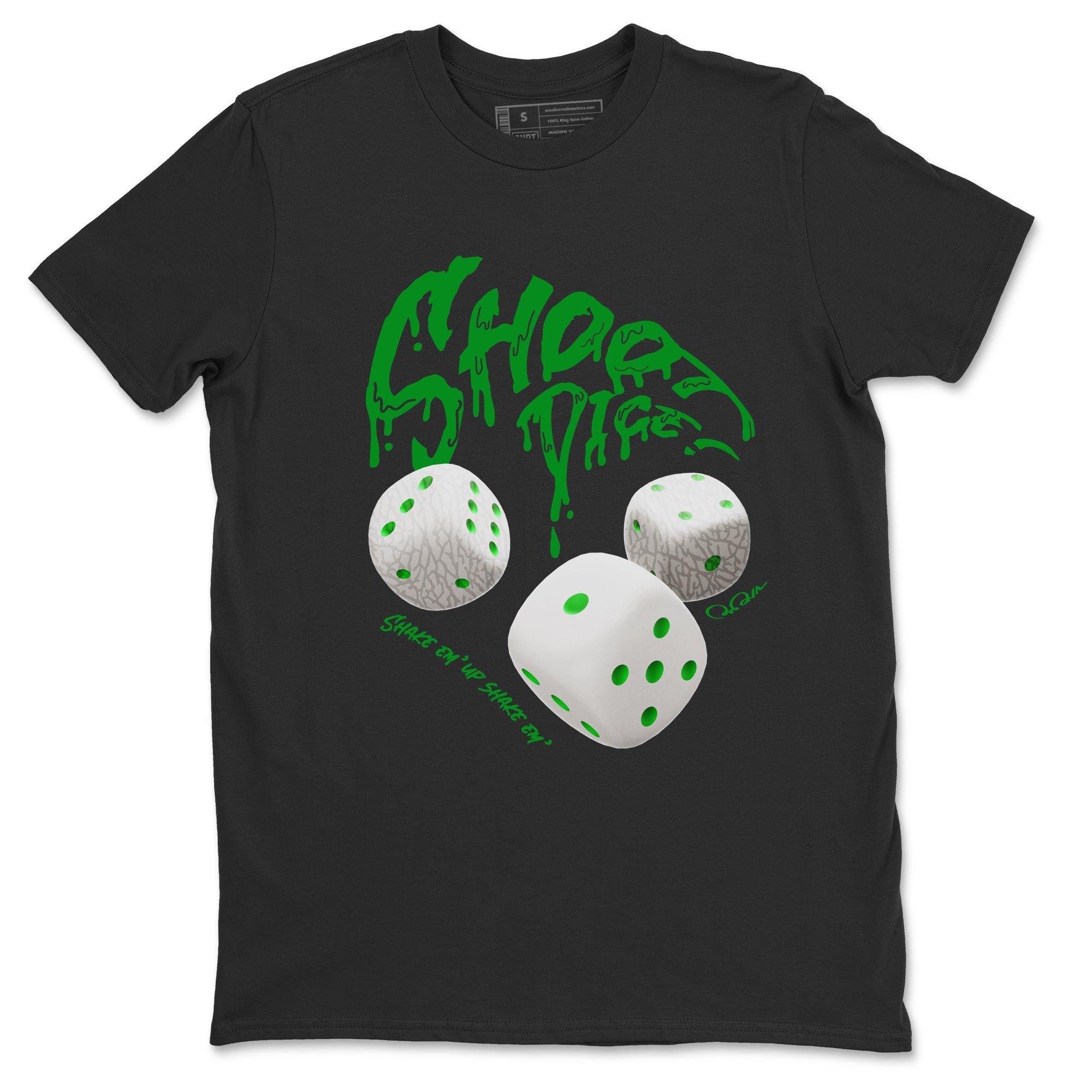 Air Jordan 3 Lucky Green Sneaker Match Tees Shoot Dice Streetwear Sneaker Shirt AJ3 Lucky Green Sneaker Release Tees Unisex Shirts Black 2