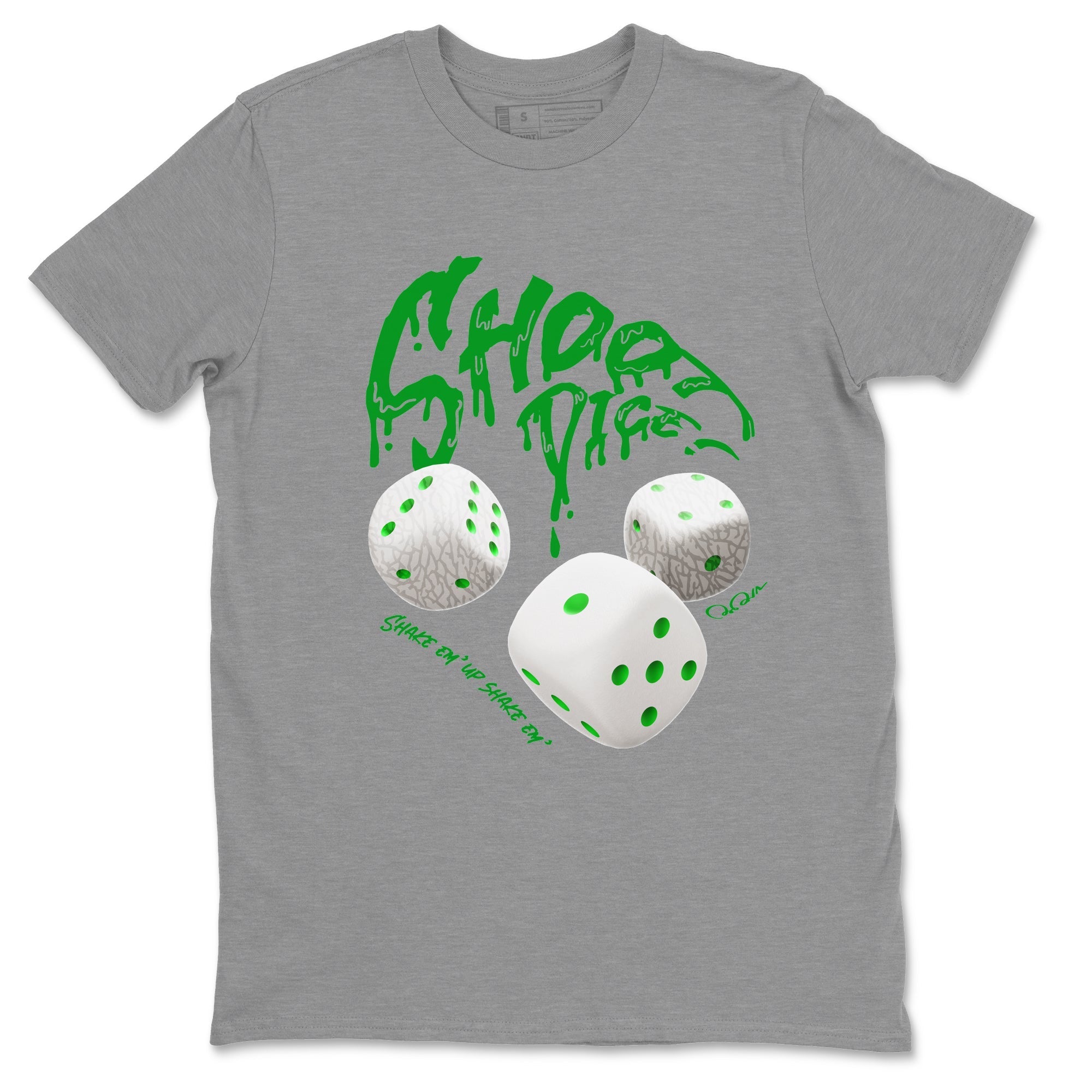 Air Jordan 3 Lucky Green Sneaker Match Tees Shoot Dice Streetwear Sneaker Shirt AJ3 Lucky Green Sneaker Release Tees Unisex Shirts Heather Grey 2