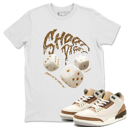 Air Jordan 3 Palomino Sneaker Match Tees Shoot Dice Sneaker Tees AJ3 Palomino Sneaker Release Tees Unisex Shirts White 1