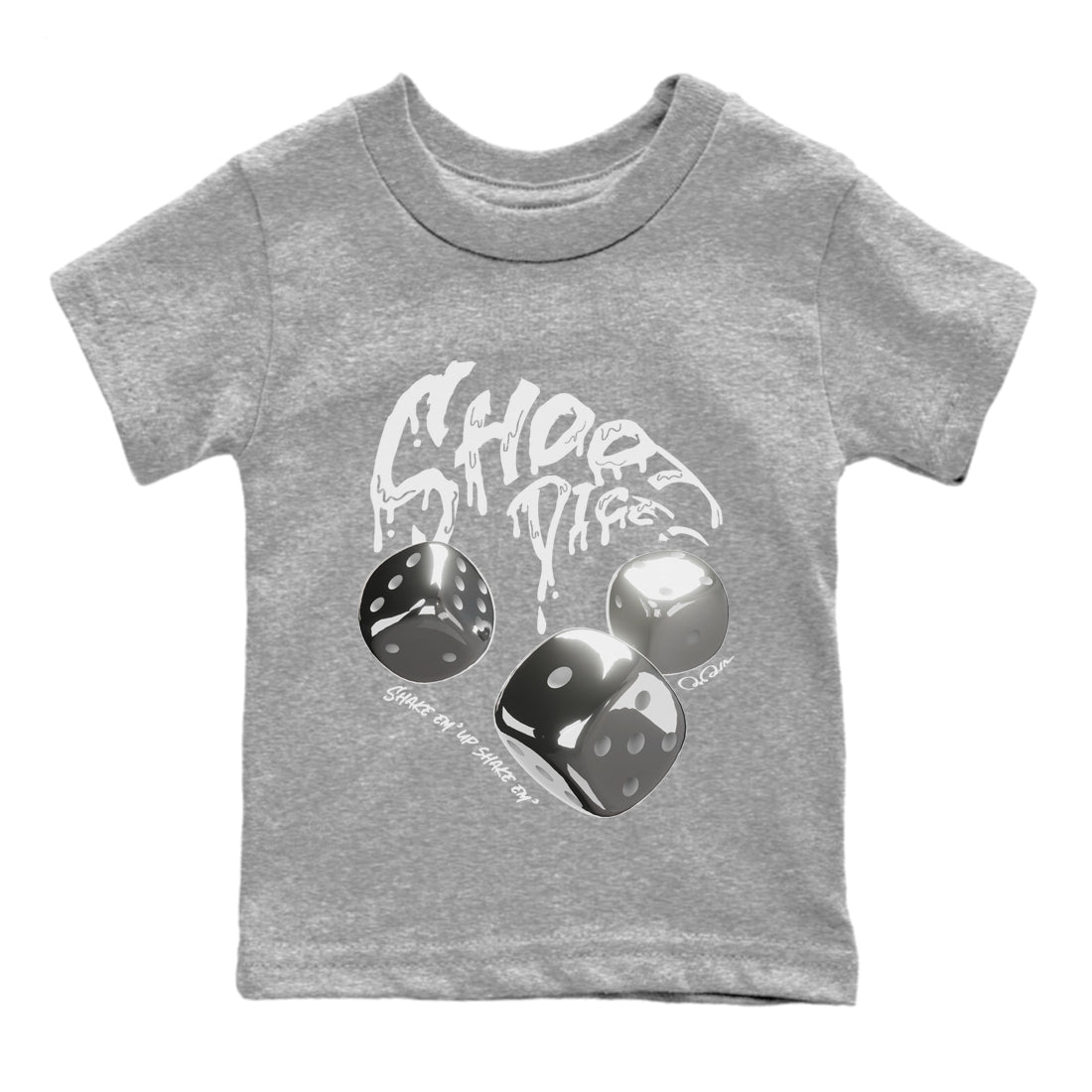 Air Jordan 4 Frozen Moments shirt to match jordans Shoot Dice Streetwear Sneaker Shirt AJ4 Frozen Moments Drip Gear Zone Sneaker Matching Clothing Baby Toddler Heather Grey 2 T-Shirt