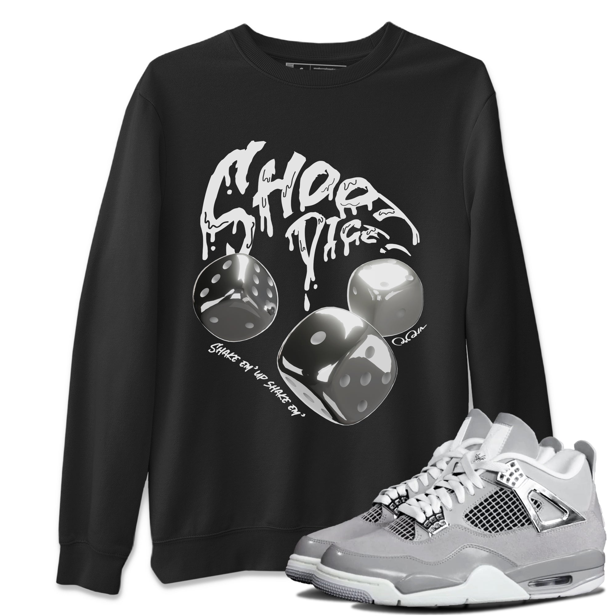 Air Jordan 4 Frozen Moments shirt to match jordans Shoot Dice Streetwear Sneaker Shirt AJ4 Frozen Moments Drip Gear Zone Sneaker Matching Clothing Unisex Black 1 T-Shirt