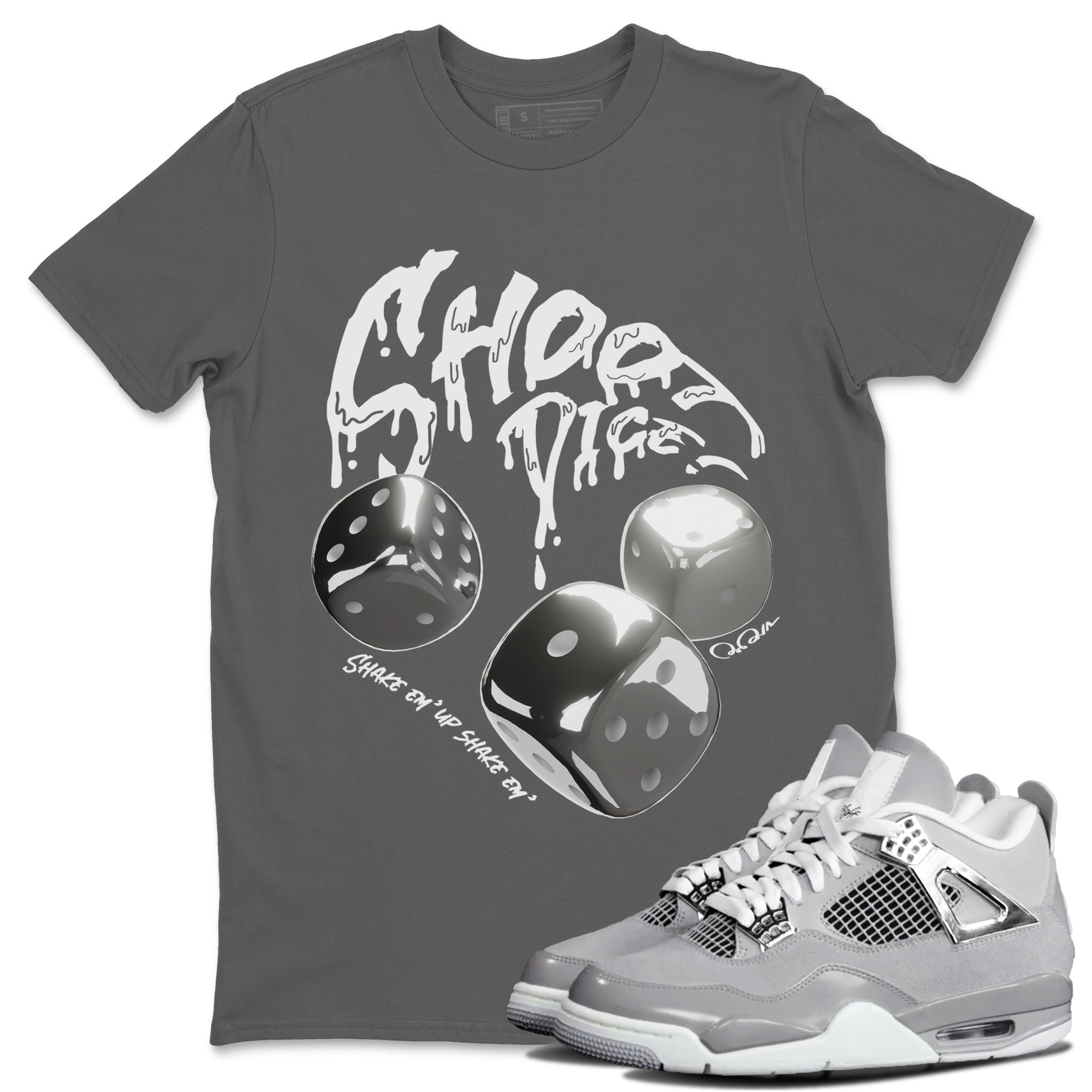 Air Jordan 4 Frozen Moments shirt to match jordans Shoot Dice Streetwear Sneaker Shirt AJ4 Frozen Moments Drip Gear Zone Sneaker Matching Clothing Unisex Cool Grey 1 T-Shirt