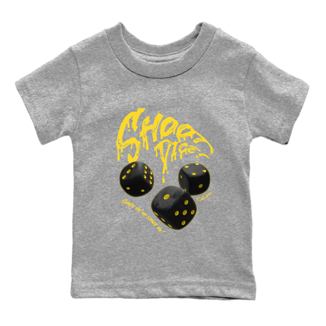 Air Jordan 4 Thunder Sneaker Match Tees Shoot Dice Streetwear Sneaker Shirt AJ4 Thunder Sneaker Release Tees Kids Shirts Heather Grey 2