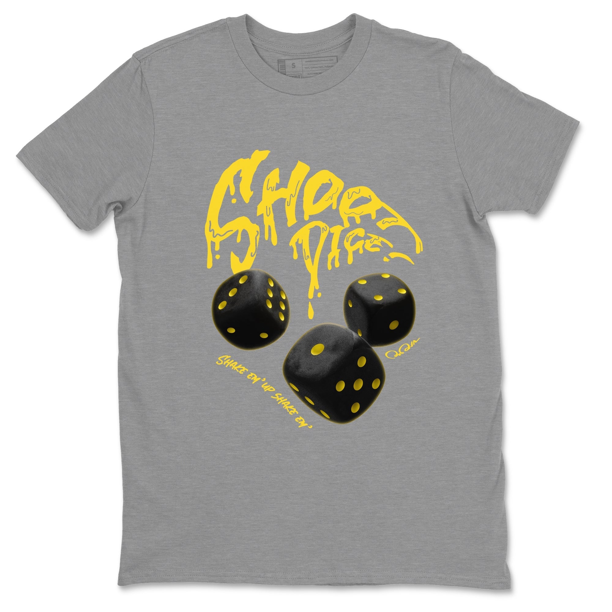 Air Jordan 4 Thunder Sneaker Match Tees Shoot Dice Streetwear Sneaker Shirt AJ4 Thunder Sneaker Release Tees Unisex Shirts Heather Grey 2