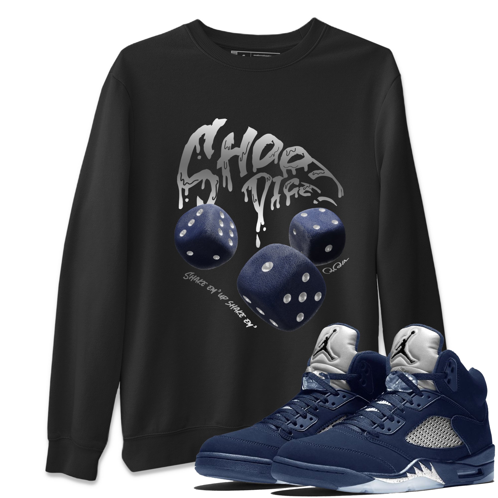 Air Jordan 5 George Town Sneaker Match Tees Shoot Dice Streetwear Sneaker Shirt AJ5 George Town Sneaker Release Tees Unisex Shirts Black 1