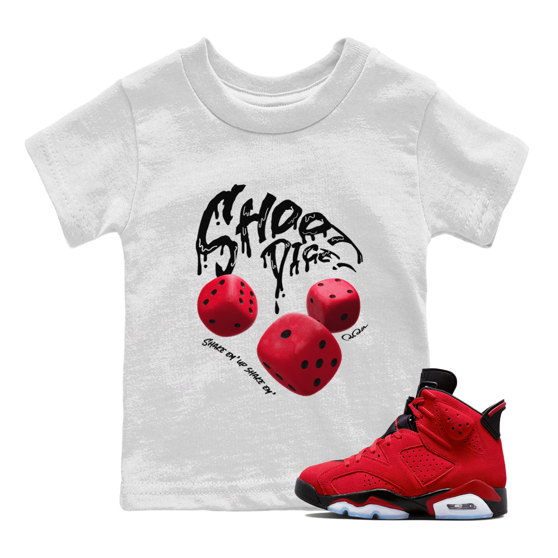 Air Jordan 6 Toro Bravo Sneaker Match Tees Shoot Dice Streetwear Sneaker Shirt AJ6 Toro Bravo Sneaker Release Tees Kids Shirts White 1