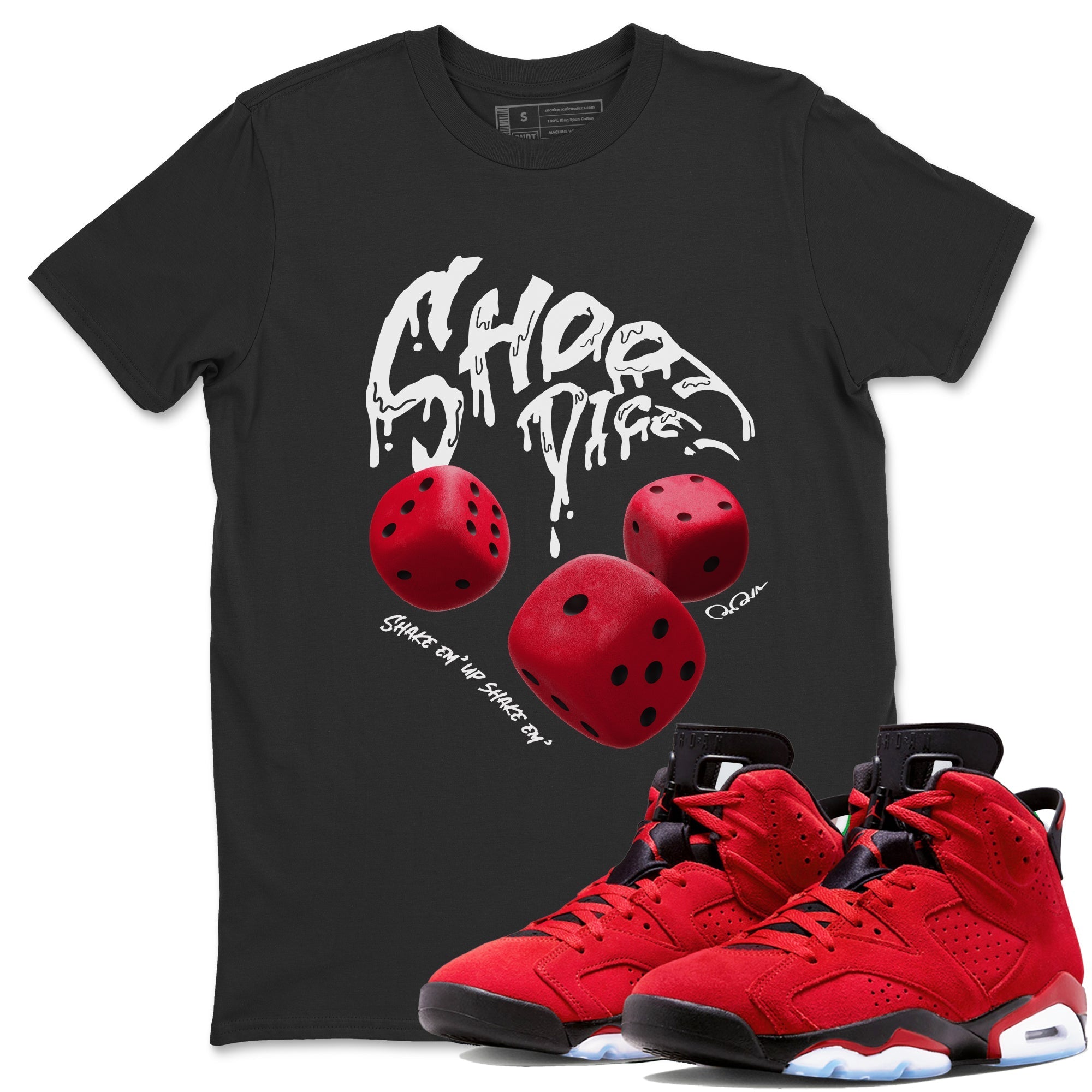 Air Jordan 6 Toro Bravo Sneaker Match Tees Shoot Dice Streetwear Sneaker Shirt AJ6 Toro Bravo Sneaker Release Tees Unisex Shirts Black 1