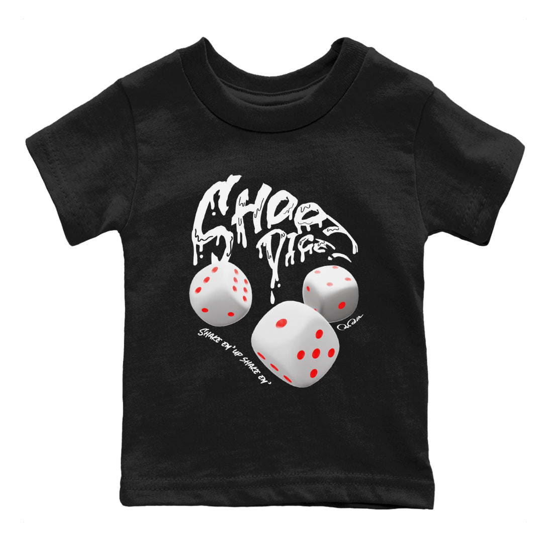 Air Jordan 7 Infrared Sneaker Match Tees Shoot Dice Streetwear Sneaker Shirt AJ7 Infrared Sneaker Release Tees Kids Shirts Black 2