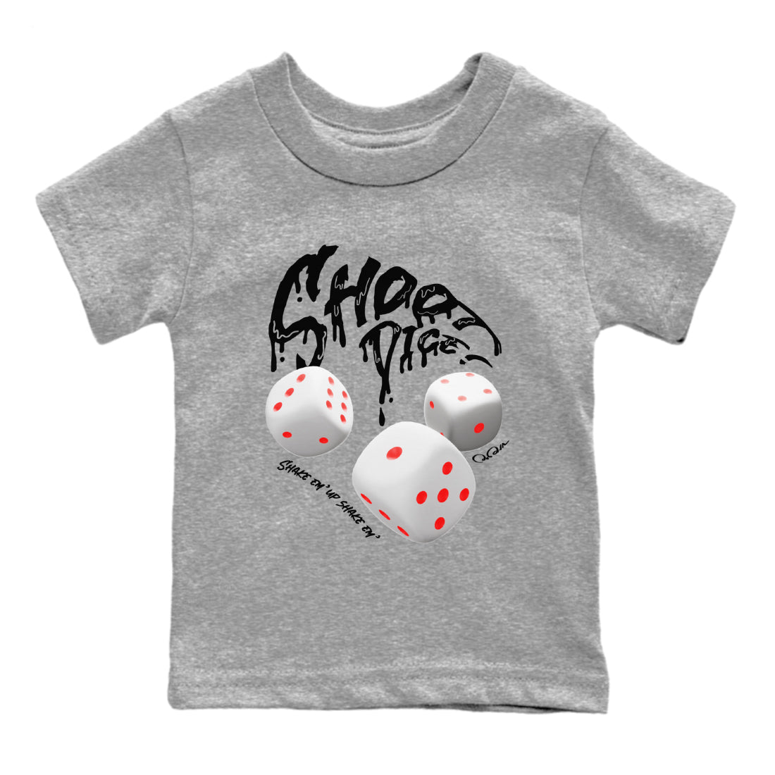 Air Jordan 7 Infrared Sneaker Match Tees Shoot Dice Streetwear Sneaker Shirt AJ7 Infrared Sneaker Release Tees Kids Shirts Heather Grey 2