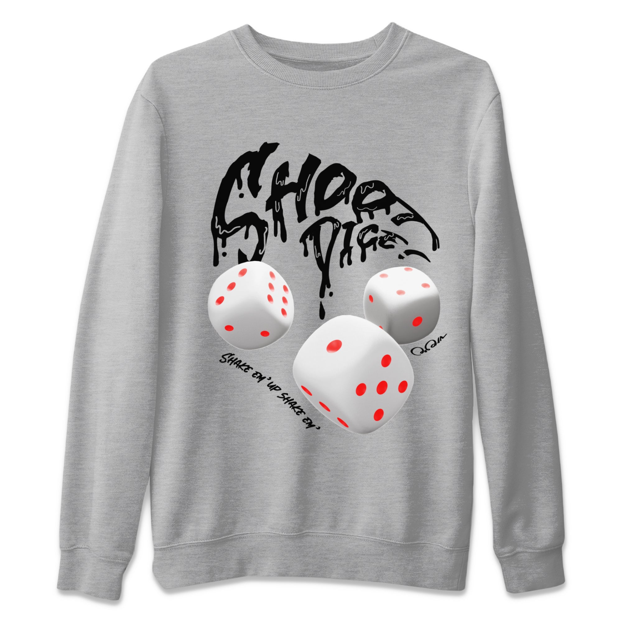 Air Jordan 7 Infrared Sneaker Match Tees Shoot Dice Streetwear Sneaker Shirt AJ7 Infrared Sneaker Release Tees Unisex Shirts Heather Grey 2